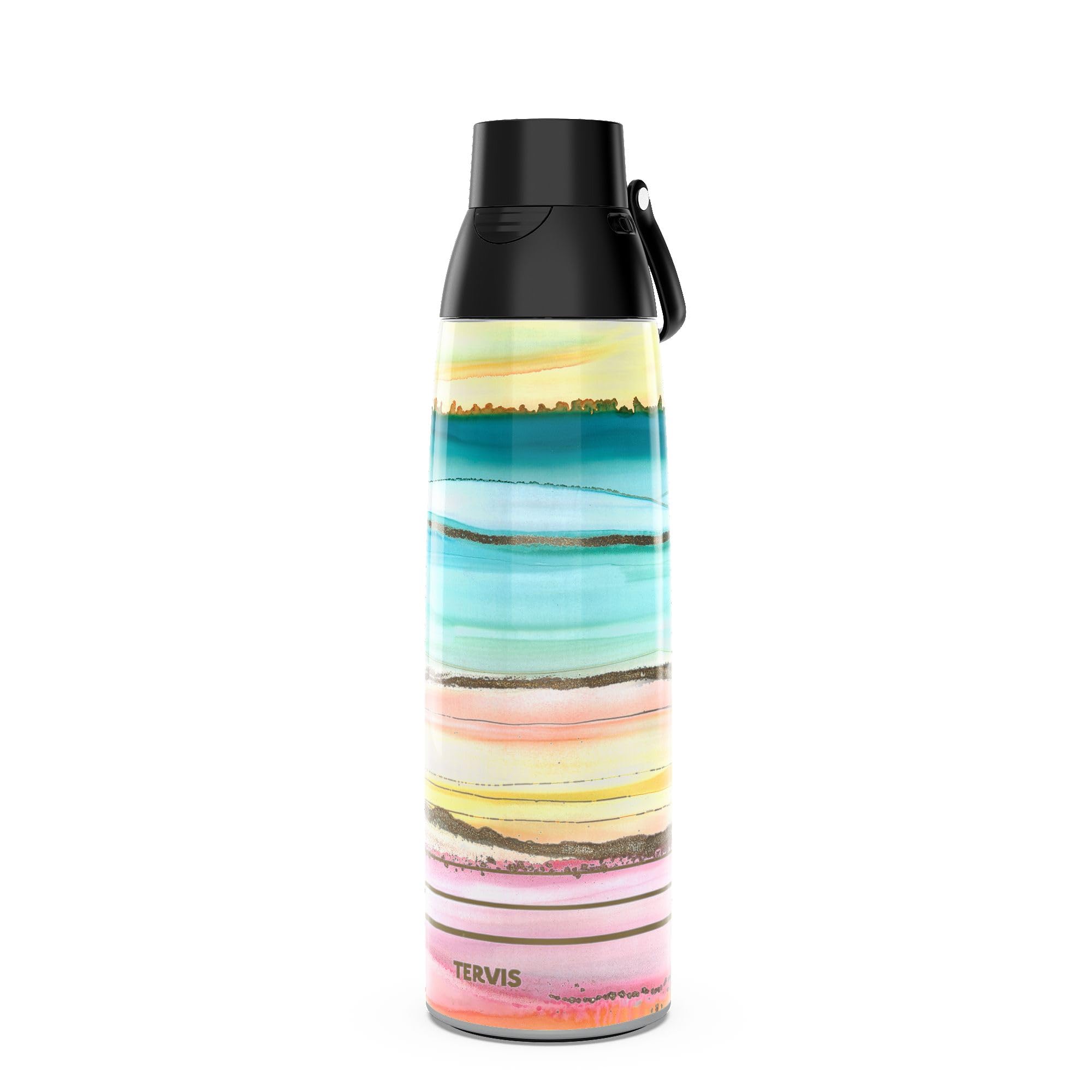 Tervis Venture Water Bottle Inkreel - Colorburst Triple Insulated Tumbler Travel Cup Keeps Drinks Cold & Hot, 36oz, Stainless St