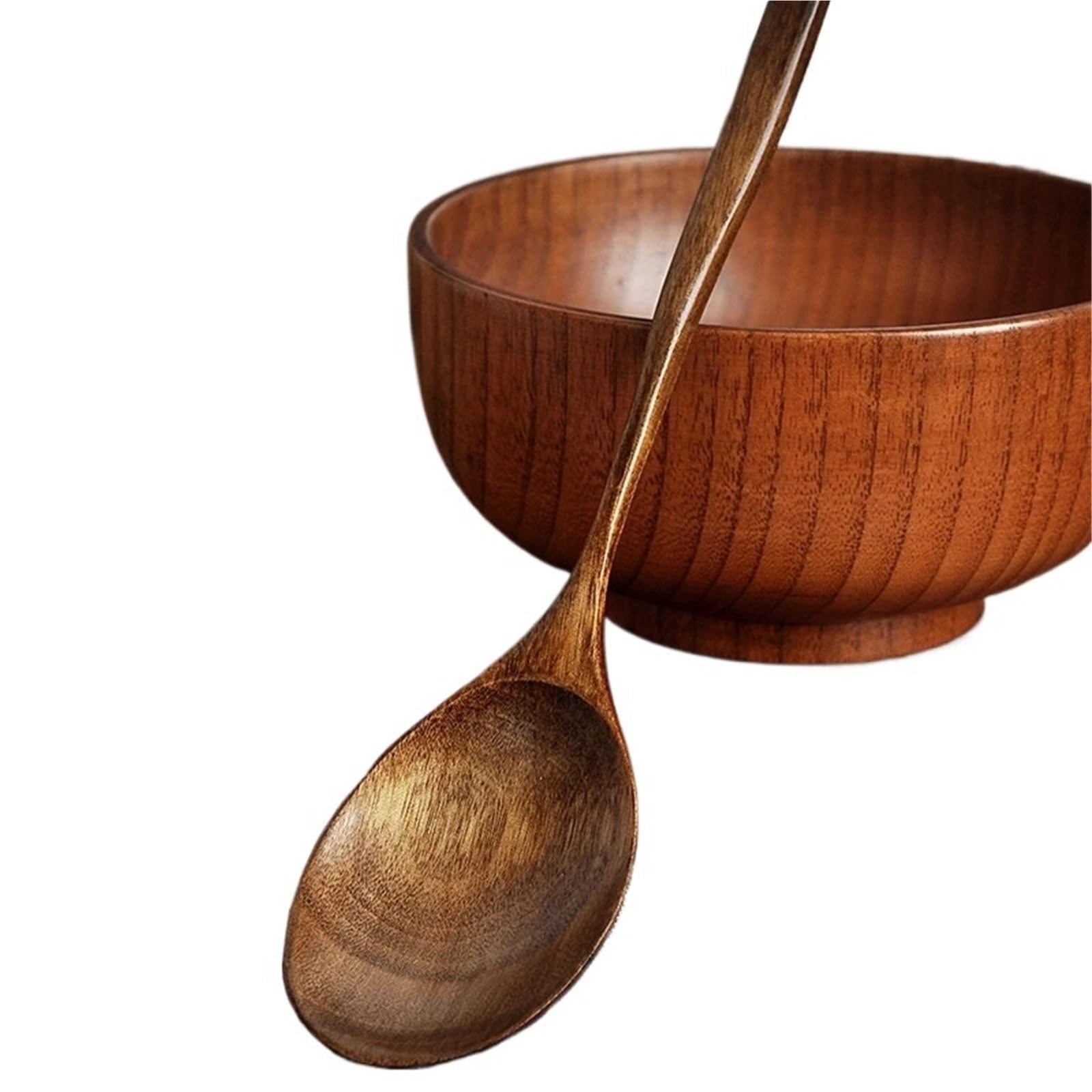 Wooden Soup Spoon  Natural Ellipse Ladle for Soup, Ice Cream & Desserts