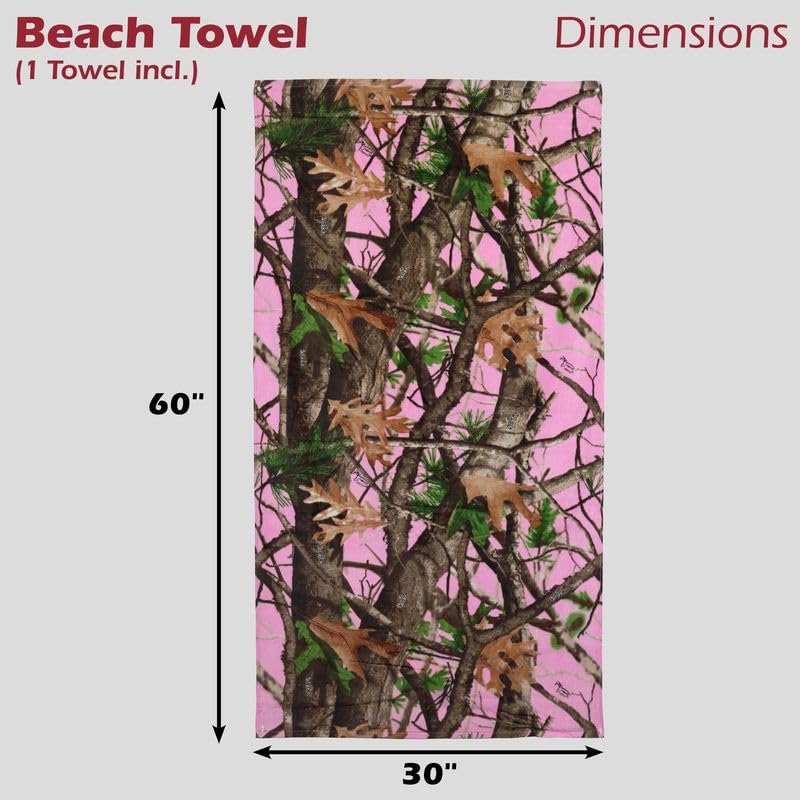Havercamp Pink Camo Beach Towels, 30 X 60 Inches (2 Pk.)! High-Resolution Print Of The Next Camo Vista Pattern Great For Spring