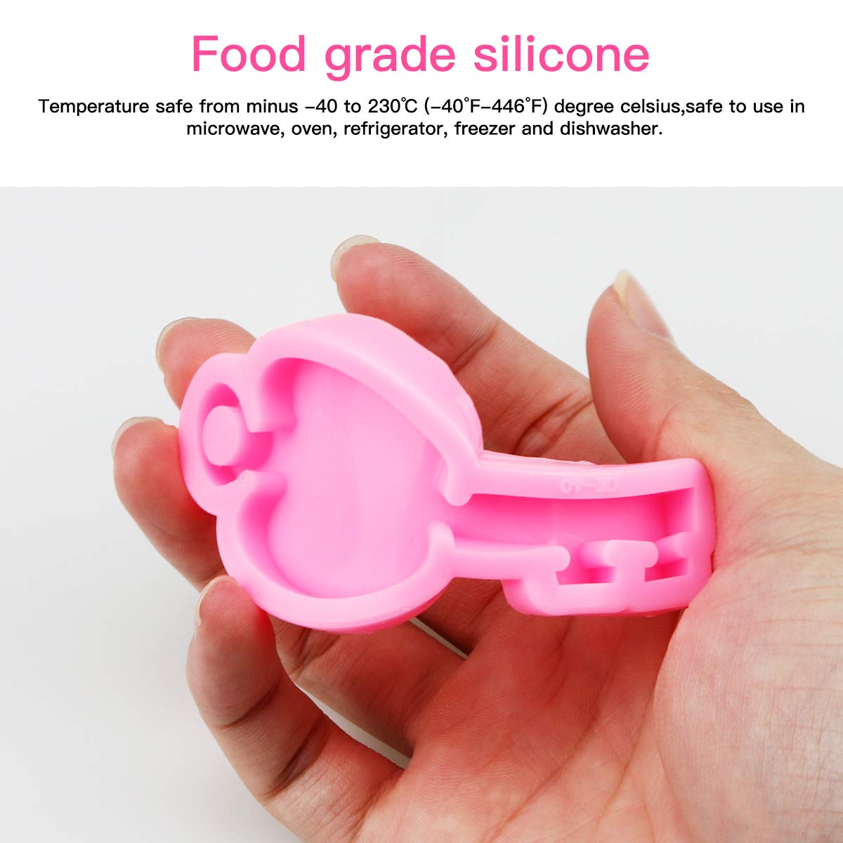 Doerdo 2 Pieces Heart Key Shape Silicone Mold, Keychain Silicone Mold With Hole For Diy Chocolate, Cake, Cookies, Earrings, Keyc