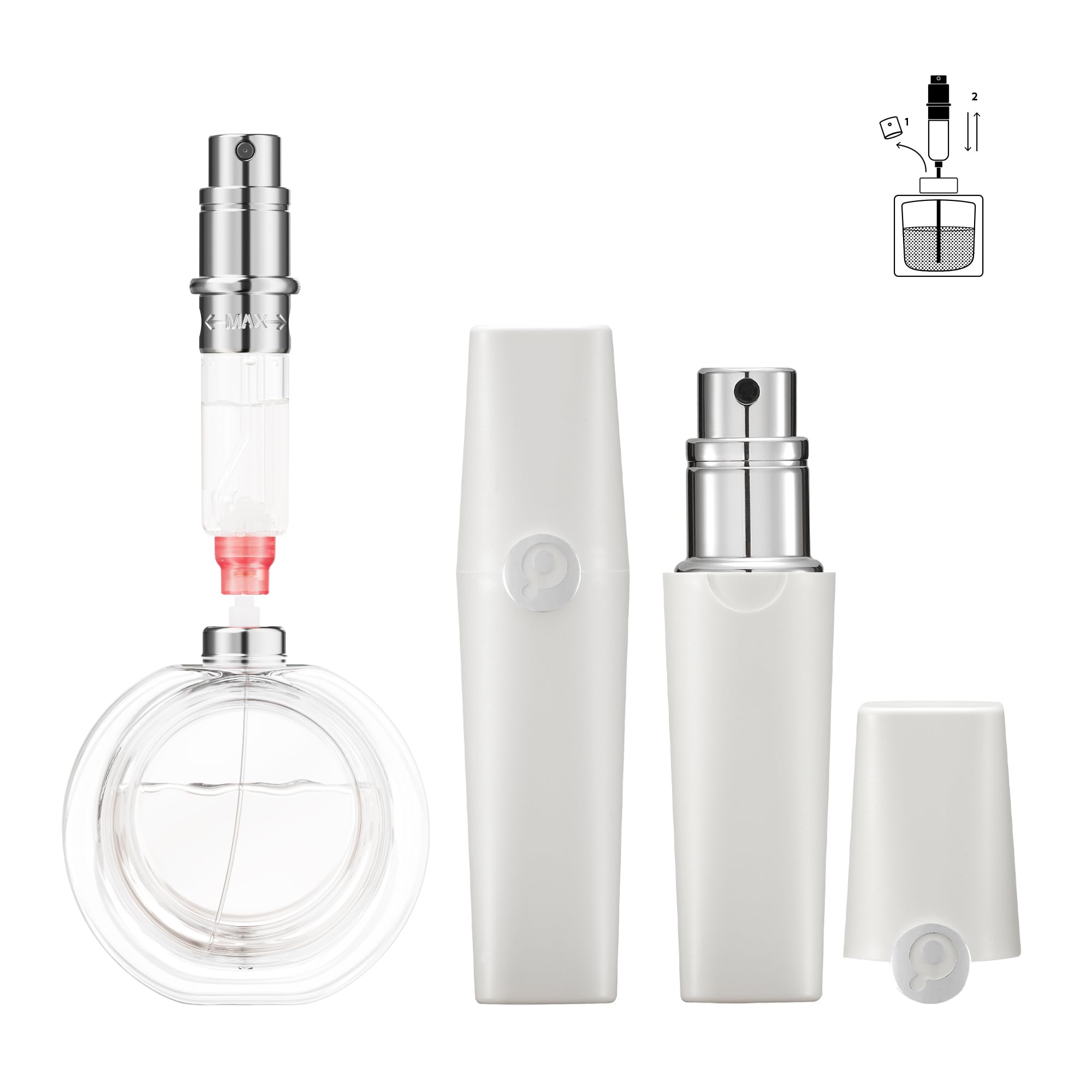 Perfume Pod Atom Refillable Perfume Atomizer (Atom01, White)