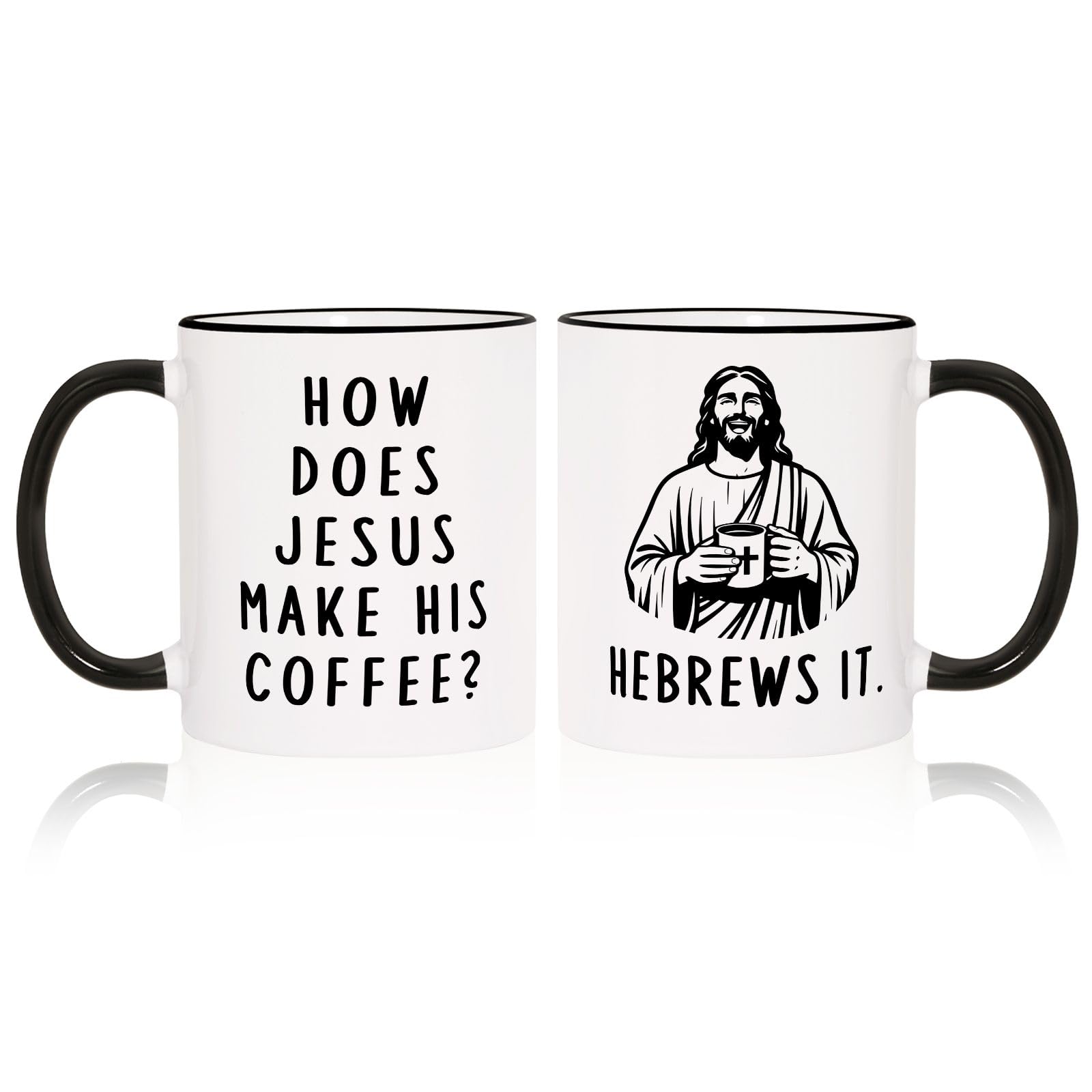 Funny Christian Gifts for Women Men  Jesus He Brews It Coffee Mug 11oz