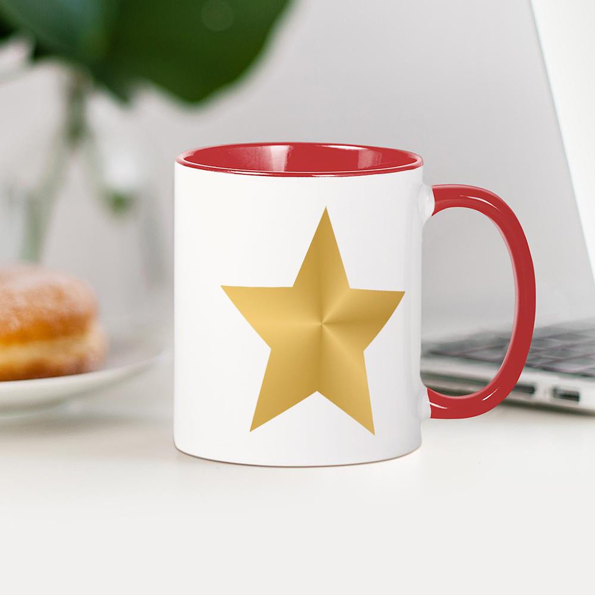 CafePress Gold Star Mug 11 oz (325 ml) Ceramic Coffee Mug