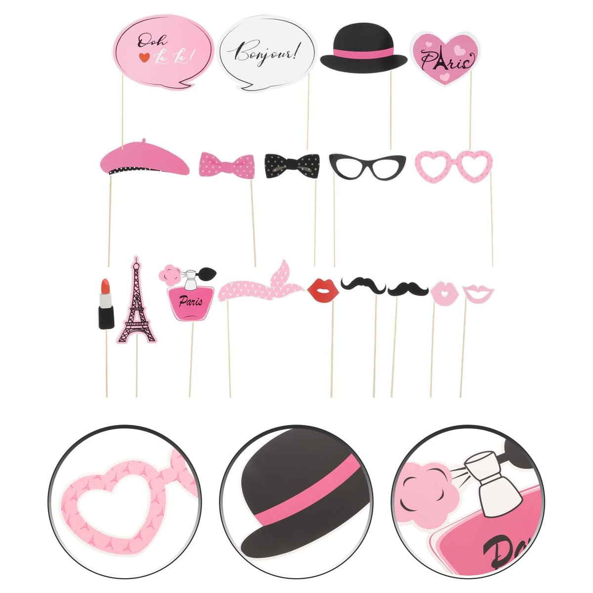 Paris Props Paris Photo Props Paris Party Photo Booth Props Kit Paris Themed Decor ...
