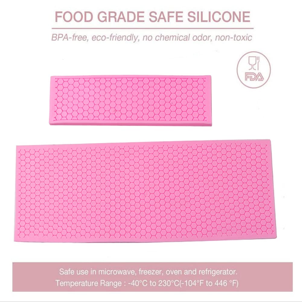 2Pcs Honeycomb Grid Silicone Mold Honeycomb Bees Silicone Fondant Cake Mold ,Lace Mat Mould Honey Honeycomb Shape Embossing Mat
