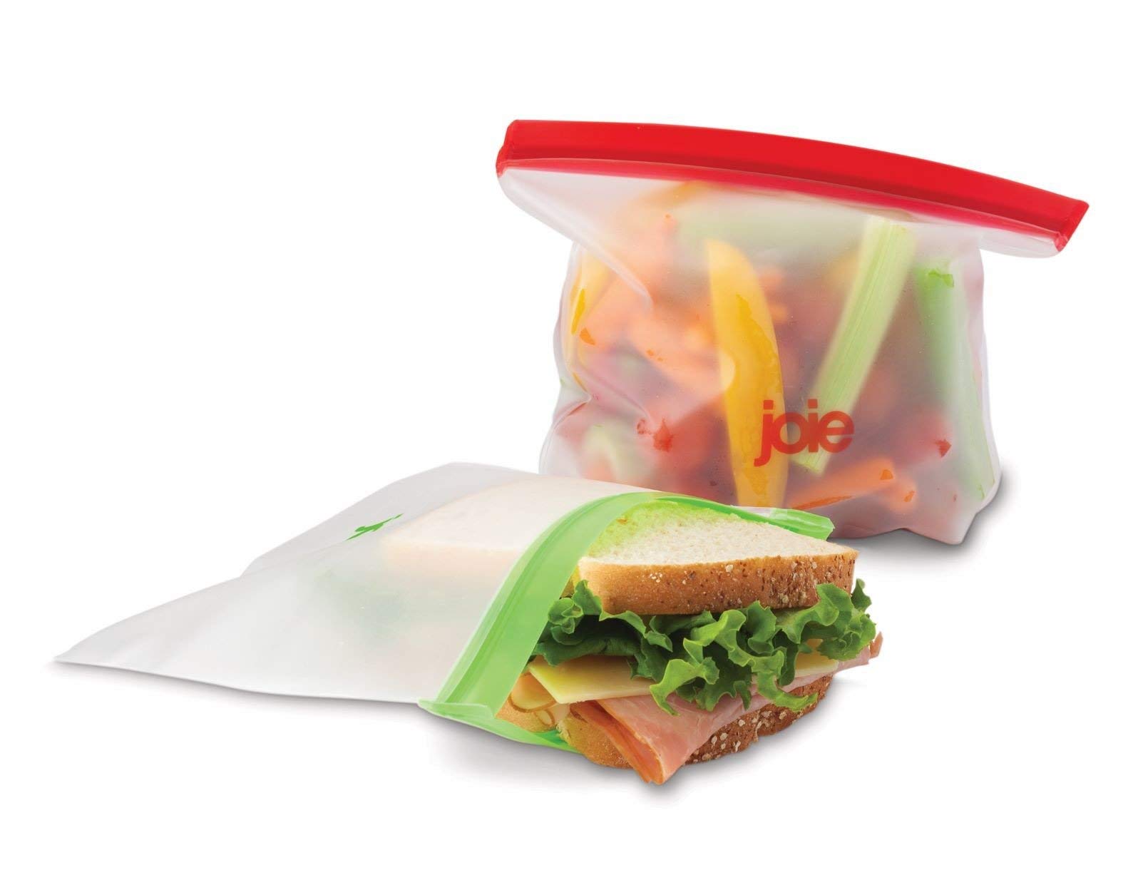 Joie Reusable Food Storage Bags - Reusable Bags for Snacks, Sandwiches, Vegetables and More - Ziptop Containers for Sustainable 