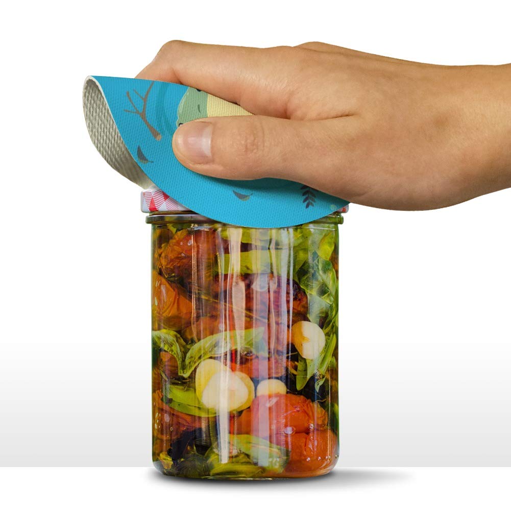 Cute Turtle Swimming With Fish Round Rubber Non-Slip Jar Gripper Lid Opener
