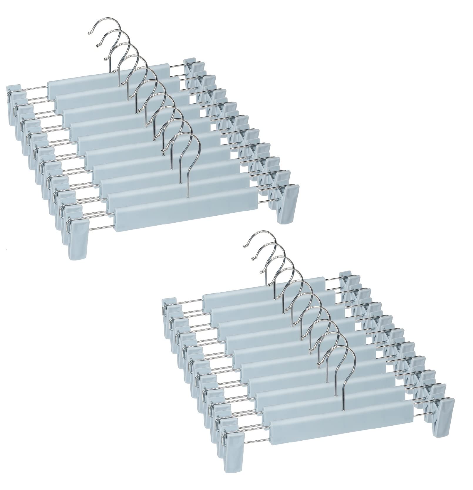Lamitocs Skirt Hangers,Pants Hangers With Clips,360  Swivel Hooks Space Saving Hangers For Pants, Skirts, Clothes, Jeans (20Pack