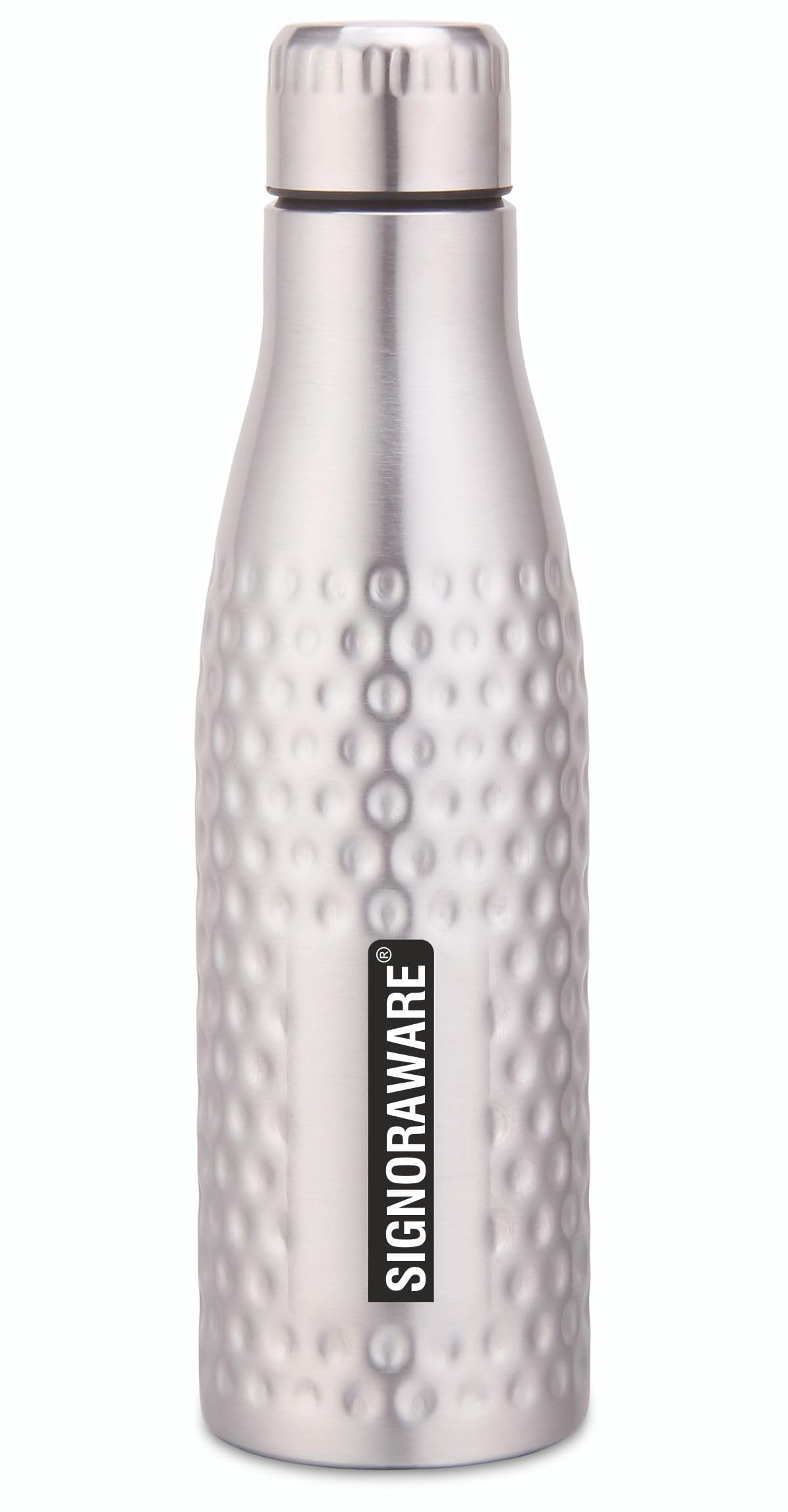 Signoraware Aace Hammered Stainless Steel Water Bottle | Sturdy Body | Leak-Proof Lid | Travel-Friendly | Wide Mouth | Ideal For