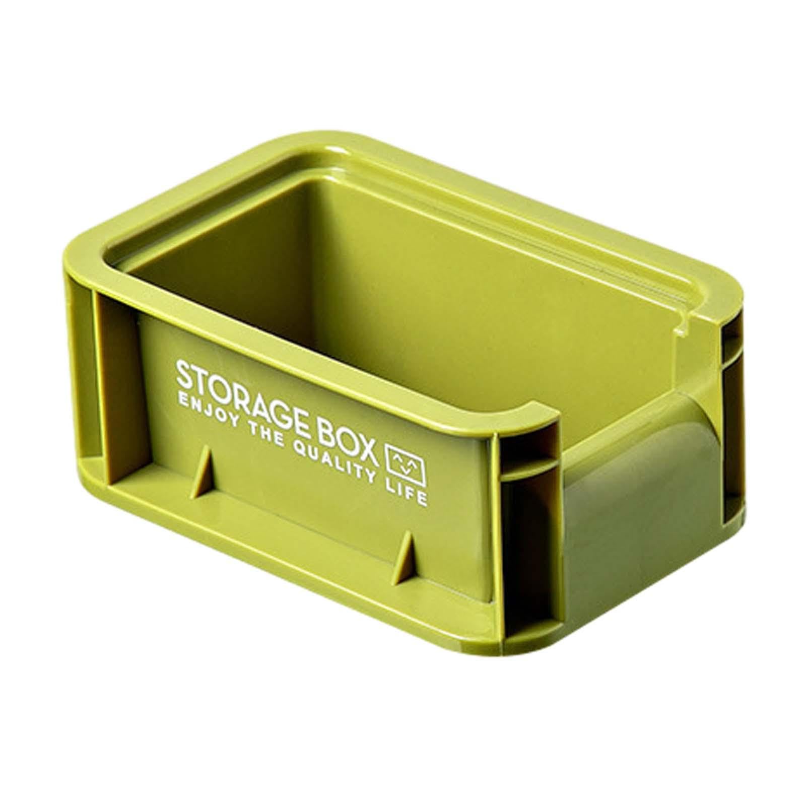 Atorse Desk Organizer Desktop Box Stackable Storage Box For Bathroom Closet Kitchen Green 15X10X6.4Cm