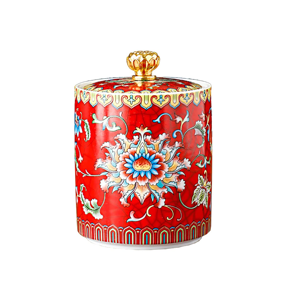 Bicuzat Enamel Ceramic Tea Caddy Tea Canister Tea Storage Container Tins Jar With Airtight Lid Water-Proof Tank For Tea, Coffee,