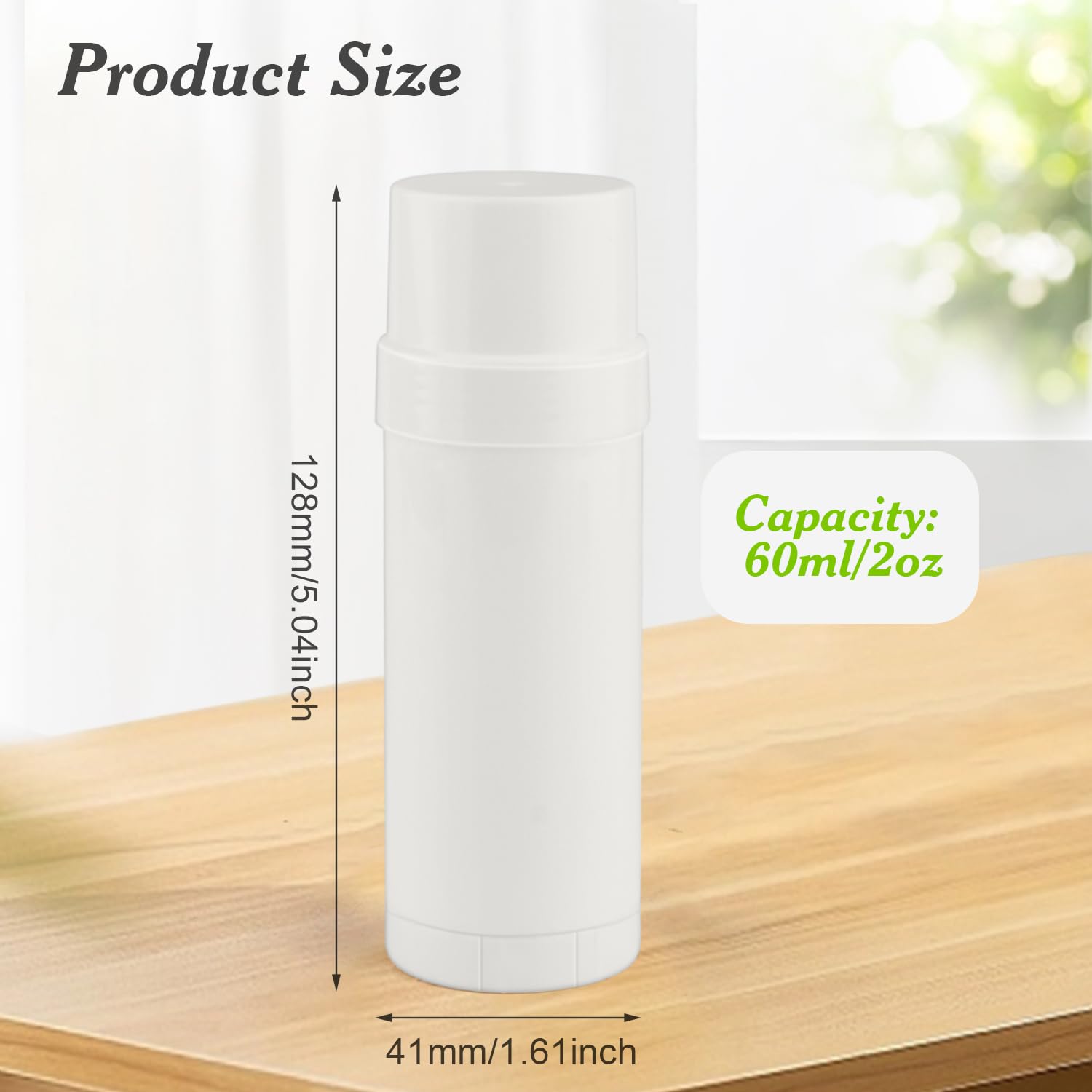 Mirrline 60Ml/2Oz White Deodorant Containers Plastic Twist Up Filling Bottle Refillable Deodorant Holder Stick For Crayon Lip Ba
