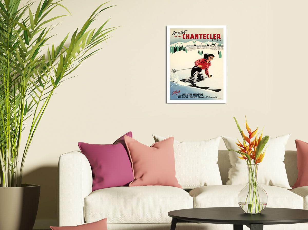 Chantecler Hotel - Laurentian Mountains - Sainte-Adle Quebec Canada - Vintage Travel Poster By Roger Couillard C.1950S - Master