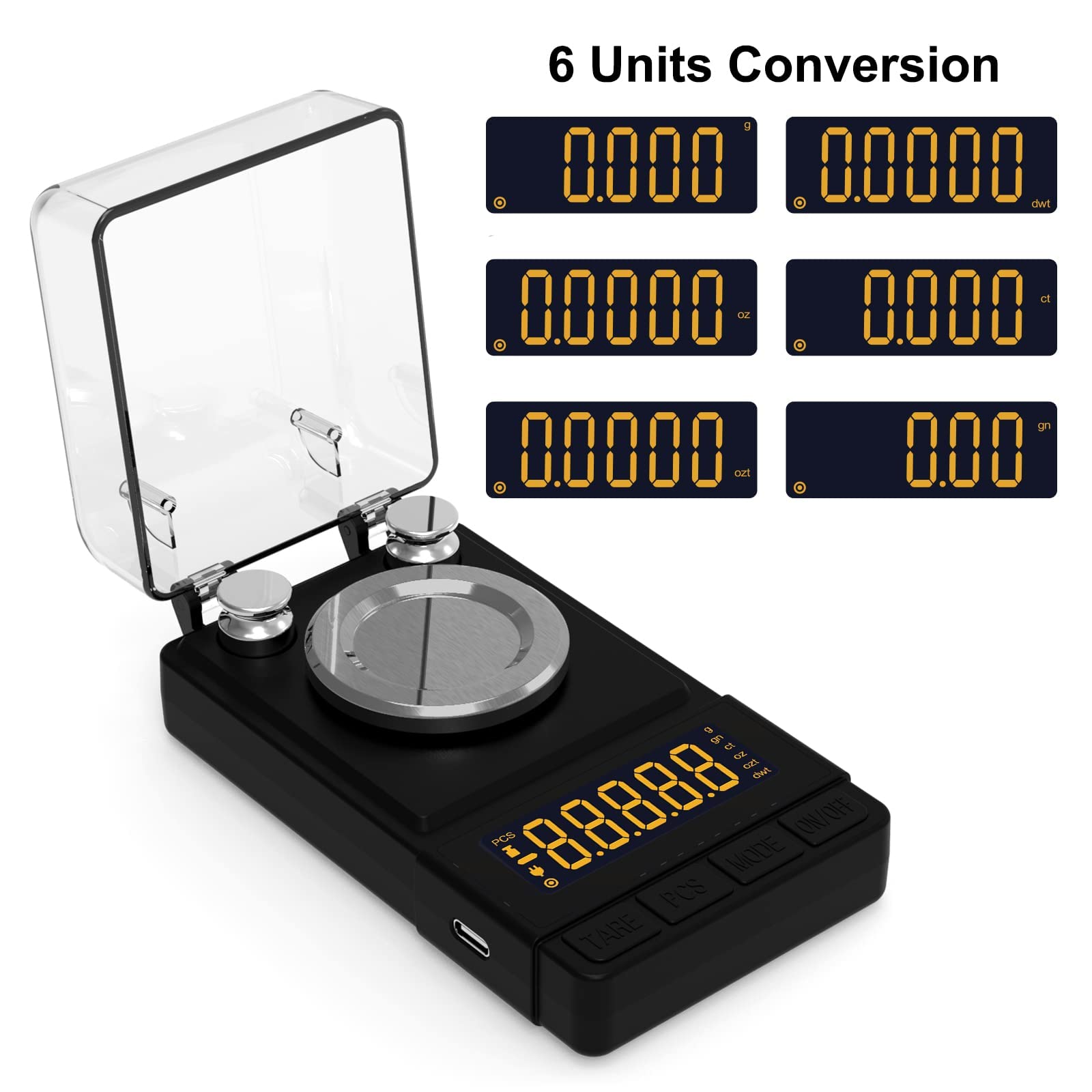 Maxus Digital Milligram Scale 50G/0.001G, Compact Mg Scale With 20G Calibration Weight And Accessories, Black Powder Scale For R