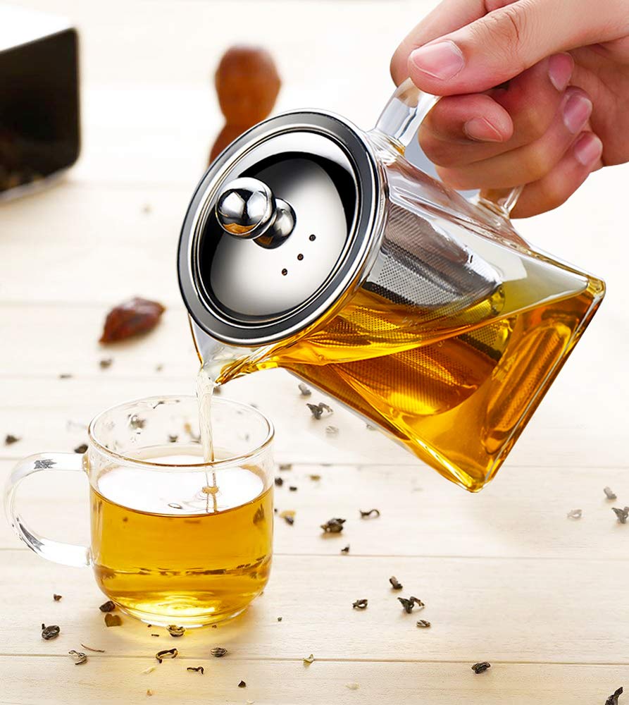 Vivoice Ultra 8.5Oz(One Cup) Clear Heat Resistant Glass Teapot Infuser With 250 Ml Glass Filter (250Ml)
