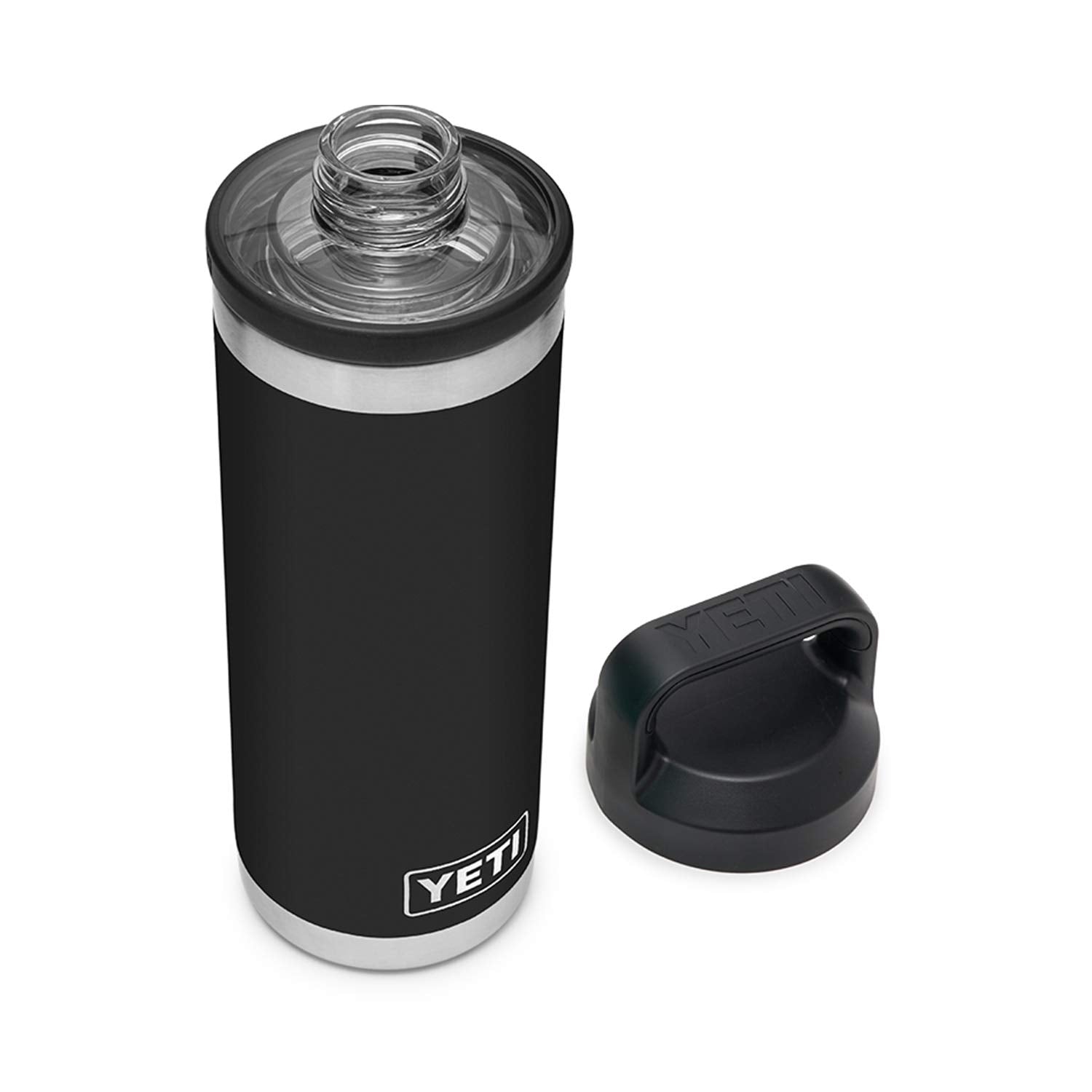 YETI Rambler 18 oz Bottle, Vacuum Insulated, Stainless Steel with Chug Cap, Black