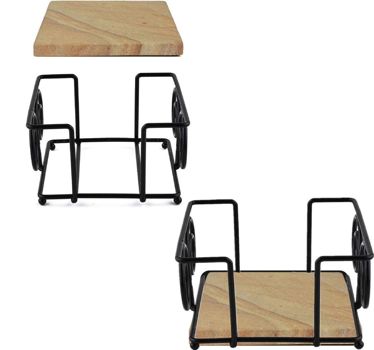 Coaster Rack Kocent Vintage Coaster Holder Black Iron Metal Holder Storage Caddy Fo ...