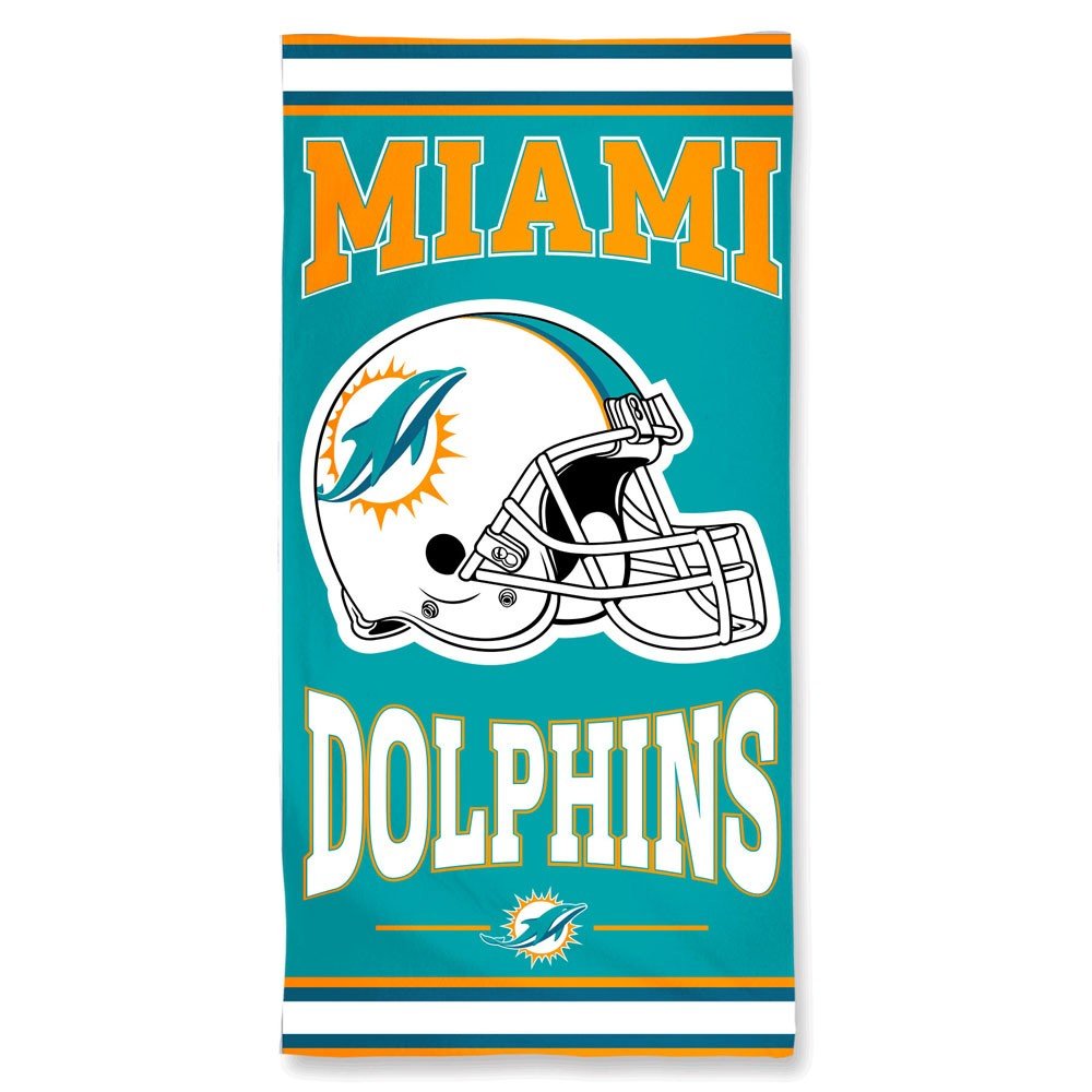 WinCraft NFL Miami Dolphins A1875015 Fiber Beach Towel, 9 lb/30 x 60