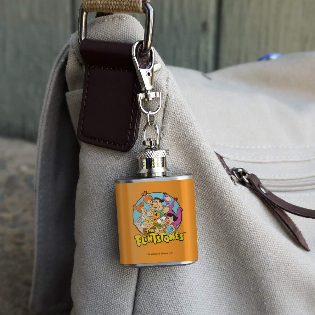 The Flintstones Group Stainless Steel 1Oz Mini Flask Key Chain