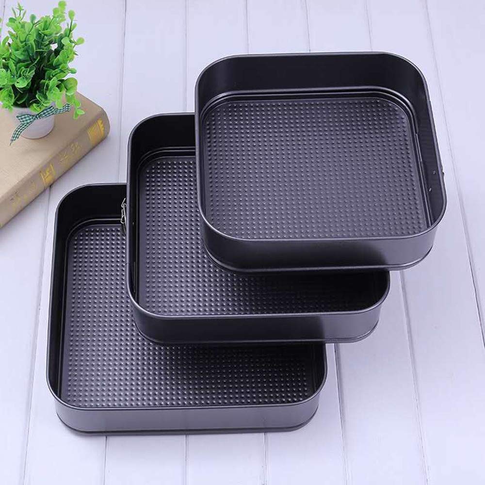 Falytemow Nonstick Springform Pan With Removable Bottom 3 Pieces Cake Molds Of Square Leakproof Cheesecakes Pan Bakeware Set 9.4