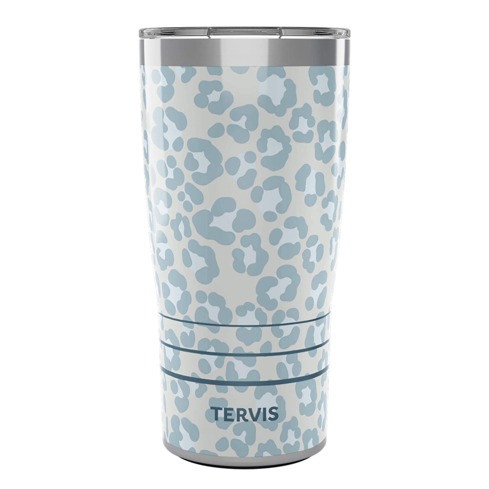 Tervis Traveler Lapis Leopard Animal Print Triple Walled Insulated Tumbler Travel Cup Keeps Drinks Cold & Hot, 20oz, Stainless S