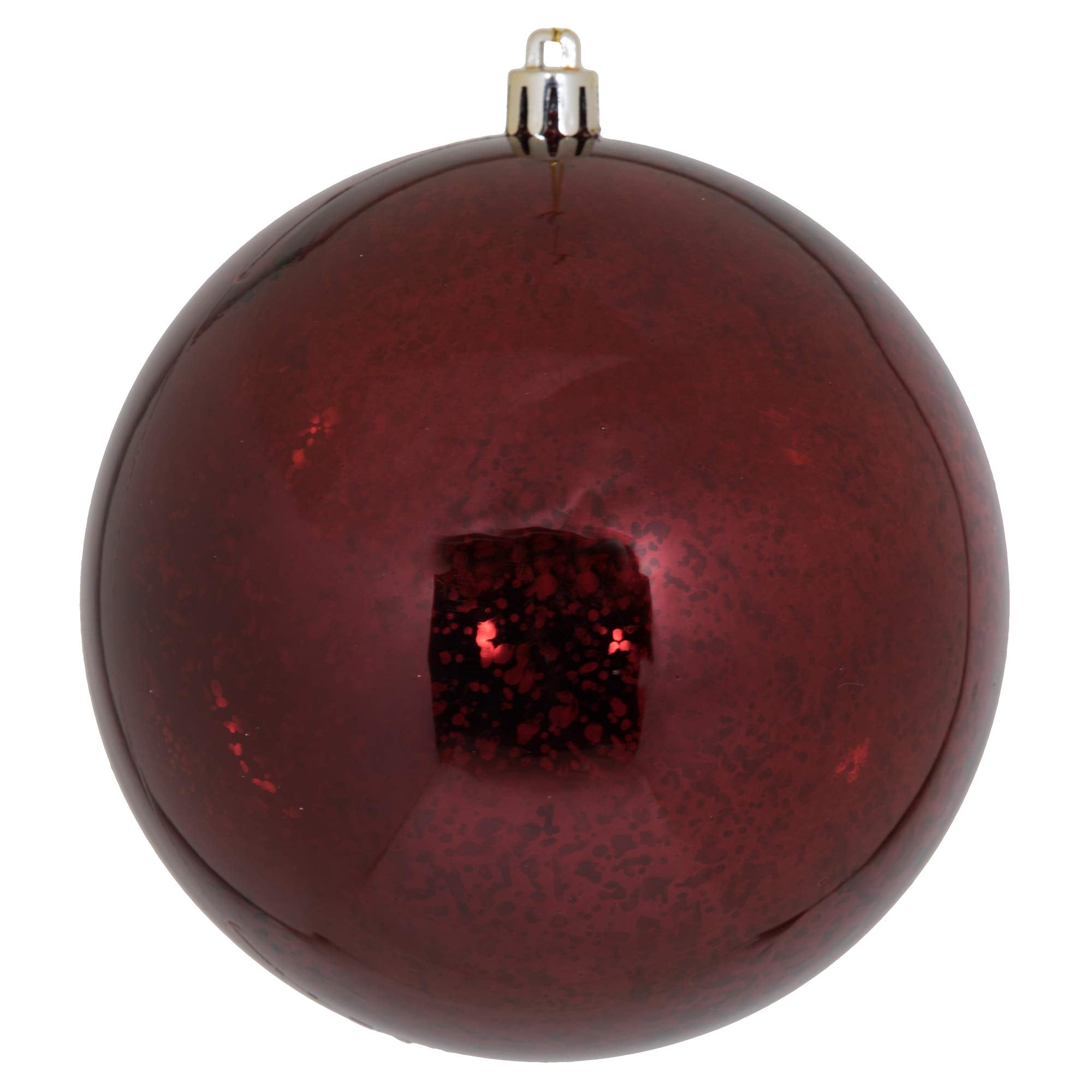 Vickerman 4.75 Christmas Ornament Ball, Burgundy Shiny Mercury Finish, Shatterproof Plastic, Holiday Christmas Tree Decoration, 