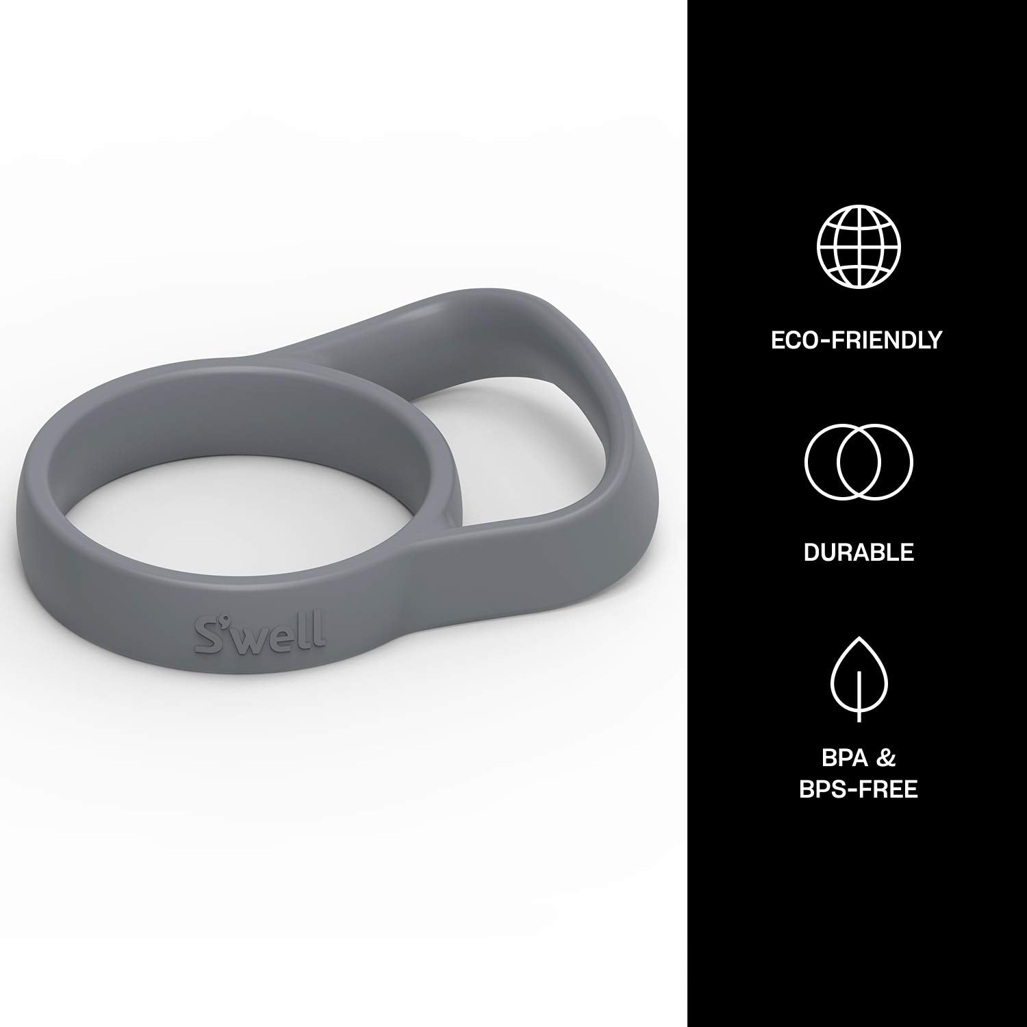 S'well Travel Mug Handle - Grey - Fits 12oz  16oz and 20oz Bottles - Comfortable Way to Carry your On the Go - Innovative Design and A Flexible Grip