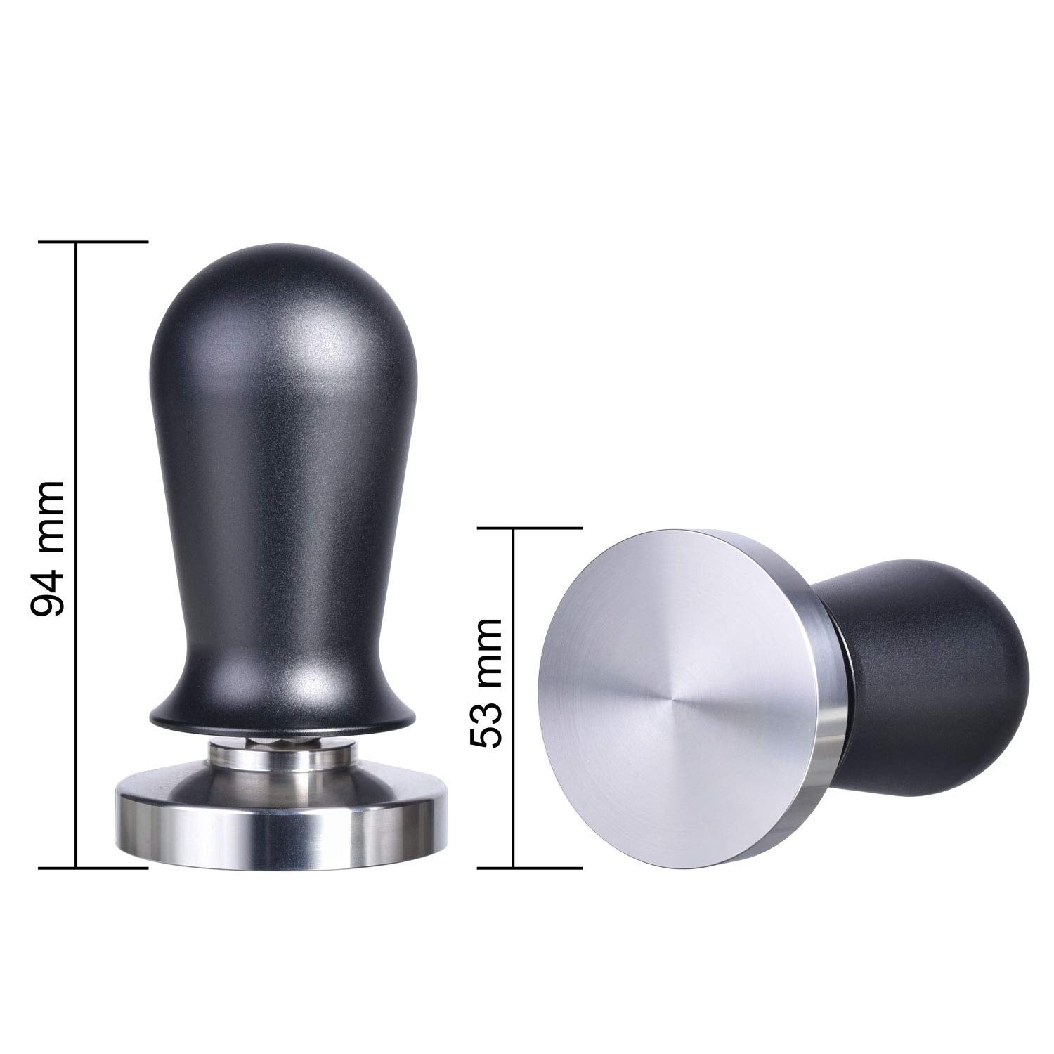 Matow 53Mm Calibrated Espresso Tamper, Calibrated Coffee Tamper With Spring Loaded Anodized Aluminum Handle Stainless Steel Flat