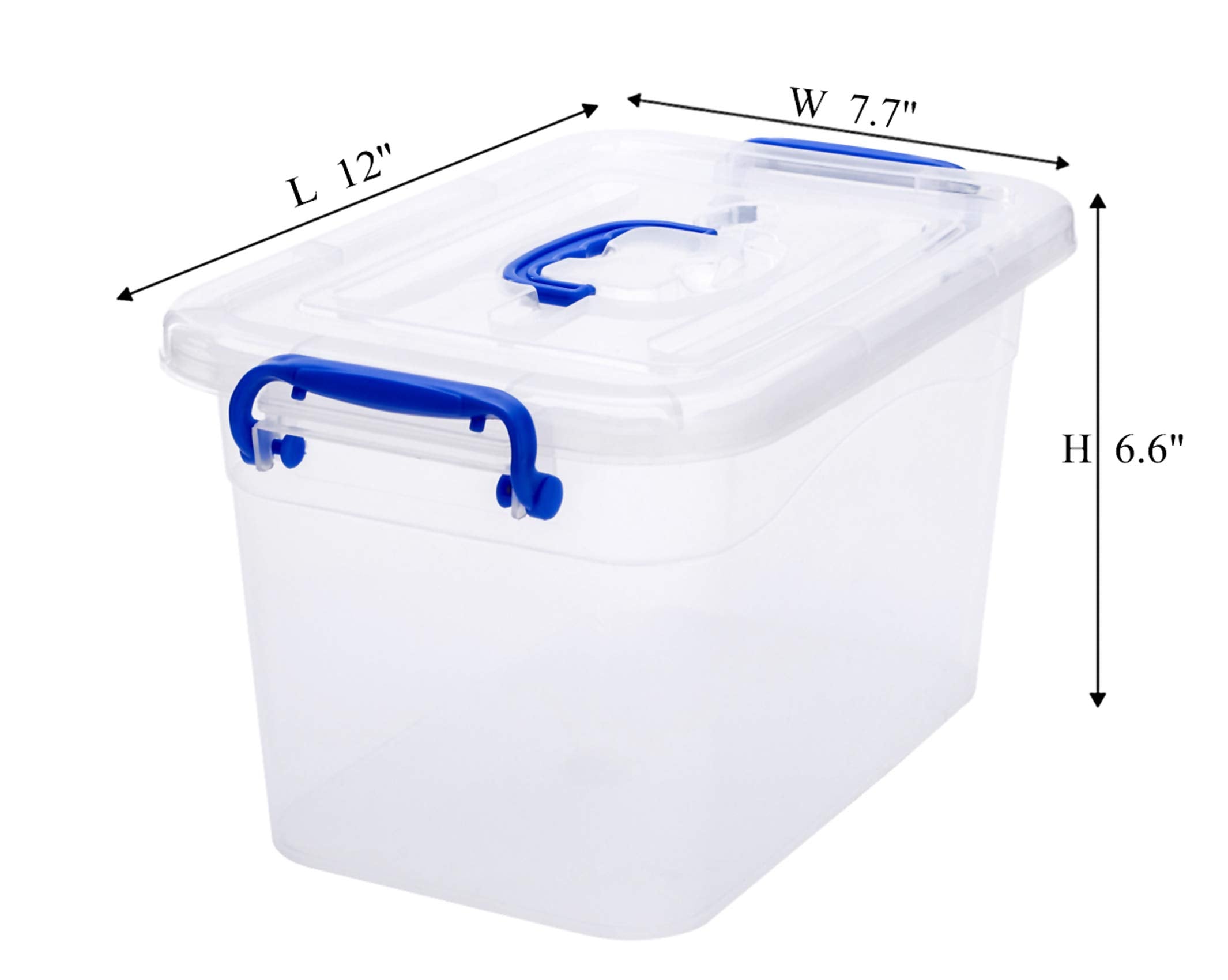 ZHENFAN 6-Pack Clear Storage Box 7 Quart  Plastic Storage Latch Bins with Handle 6.5 Liter