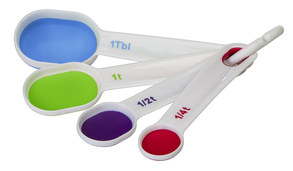 Progressive International Prepworks 369Be Flexible Measuring Spoons, Set Of 5 Includes  Tsp,  Tsp, 1 Tsp,  Tbsp And 1 Tbsp