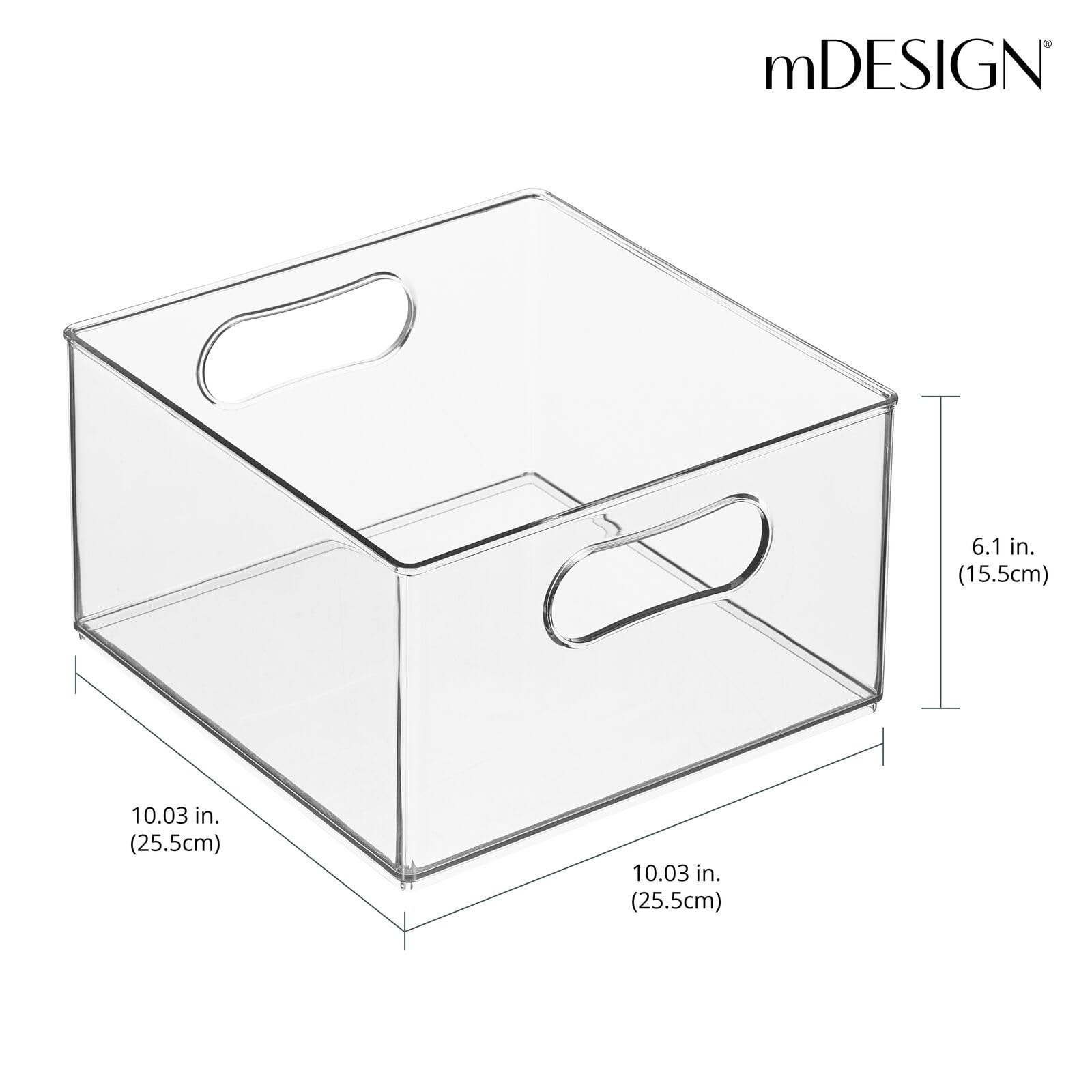 Mdesign Deep Plastic Stackable Storage Organizer Container Bin, Bath & Shower Organization For Cabinet, Cupboard, Shelves, Count