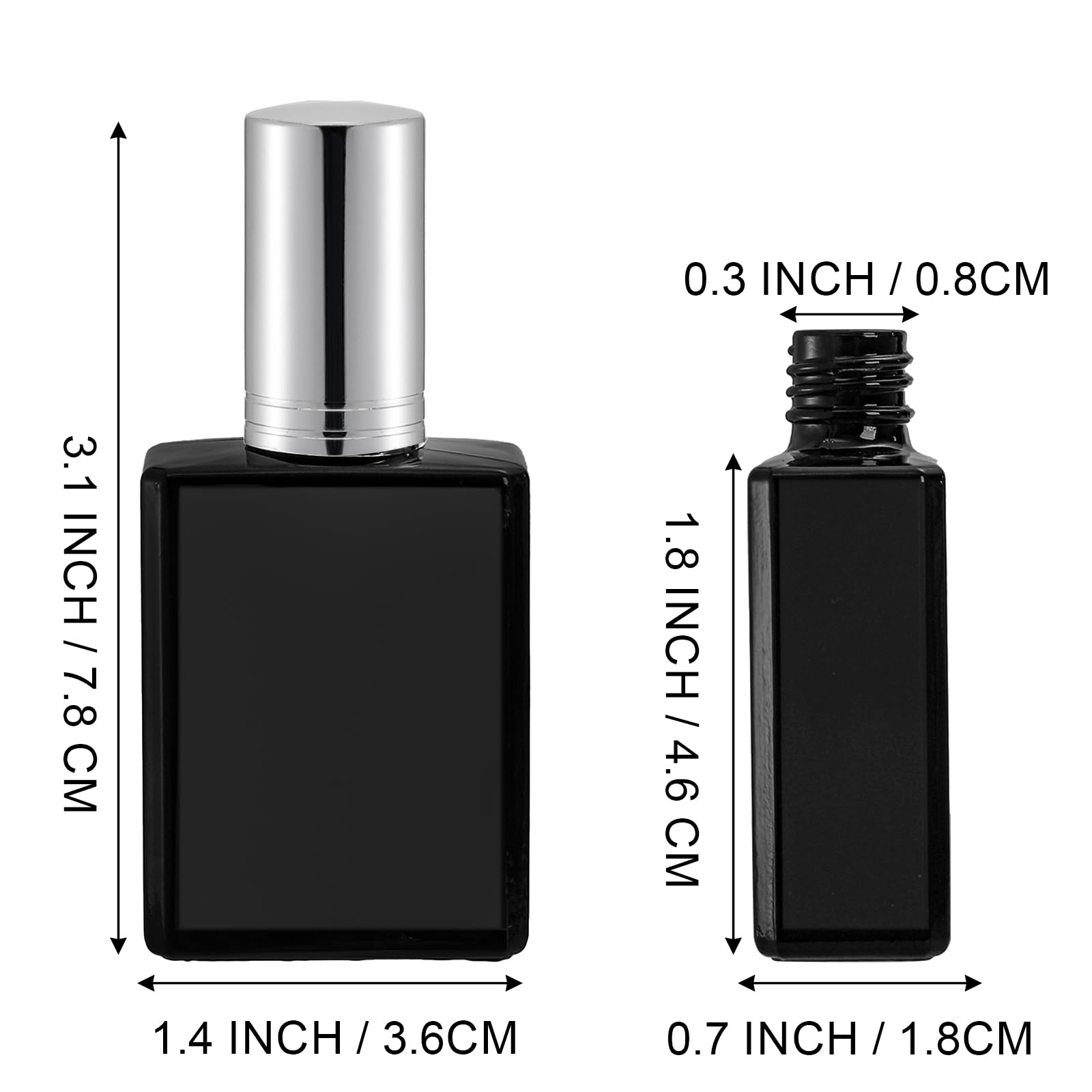 Foraineam 18 Pack 15Ml Black Glass Fine Mist Atomizer Spray Bottles, Refillable Mini Glass Perfume Bottle Fragrance Bottles, Emp