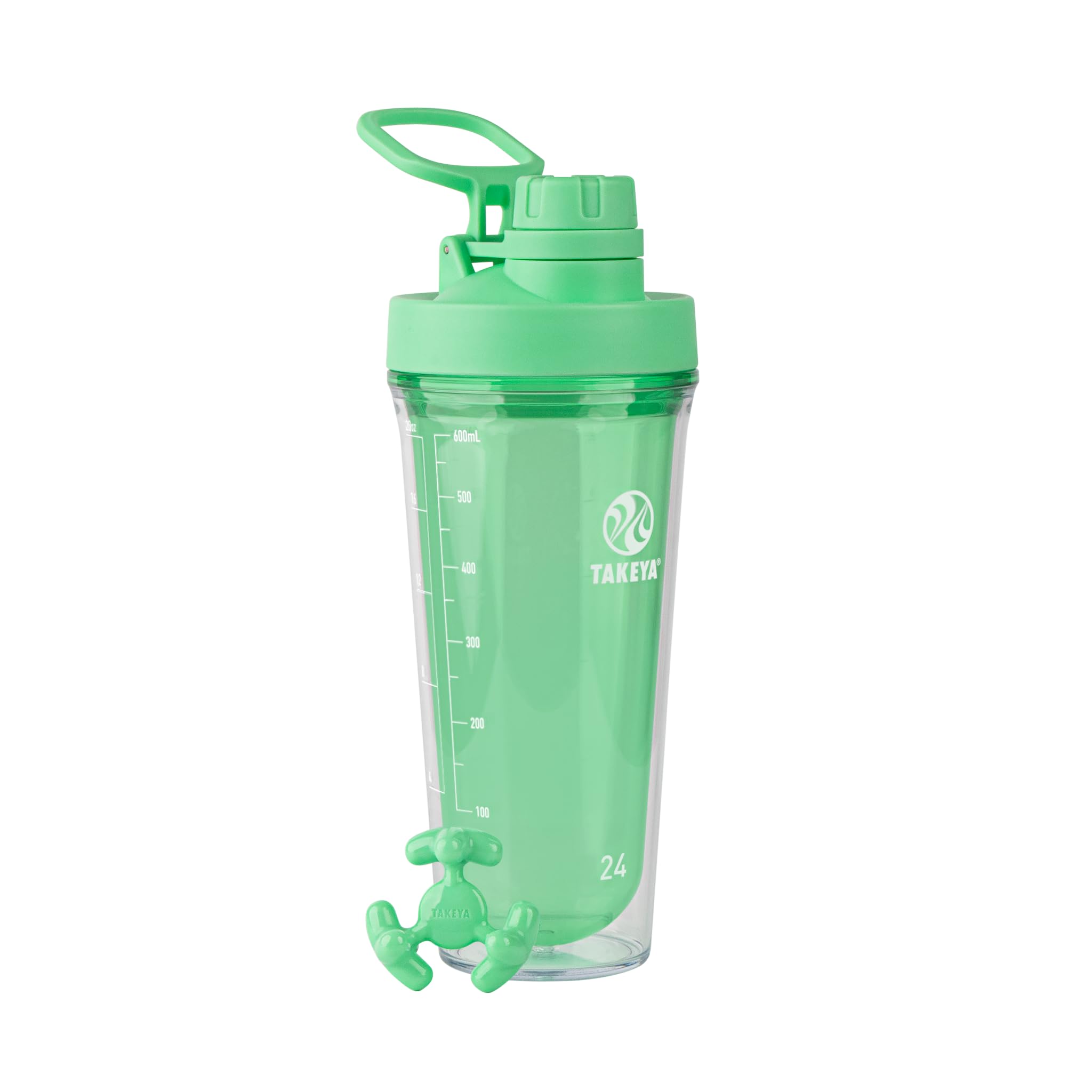 Takeya Protein Shaker  BPAFree Plastic Bottle with Leakproof Spout Lid  Easy Carry for Gym & More  DishwasherSafe & Reusabl