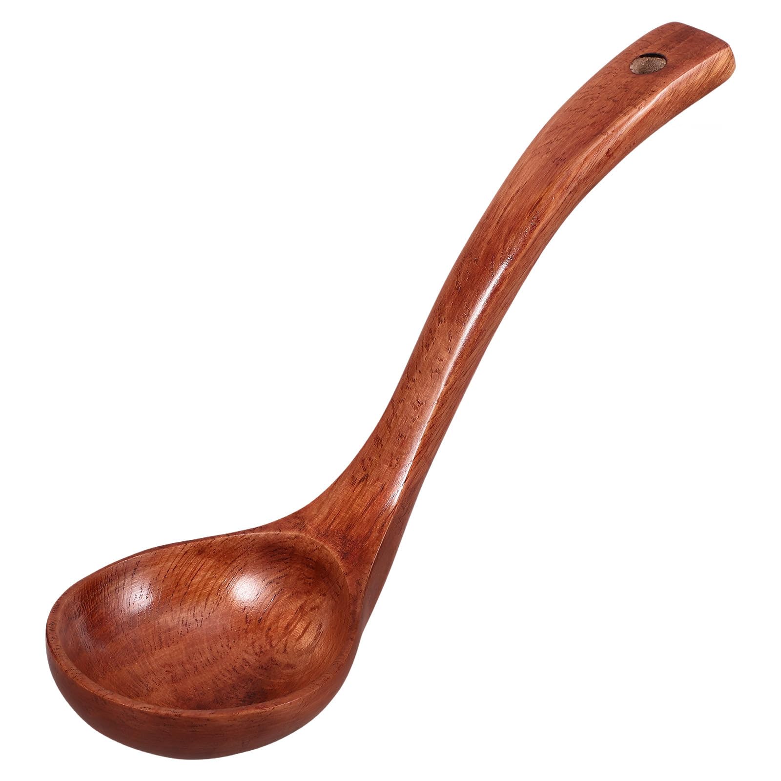 PATKAW Wooden Soup Ladle Long Handle 24.5cm7.5cm Curved Spoon Kitchen Serving Spoon Natural Wood Kitchen Tool for Household So