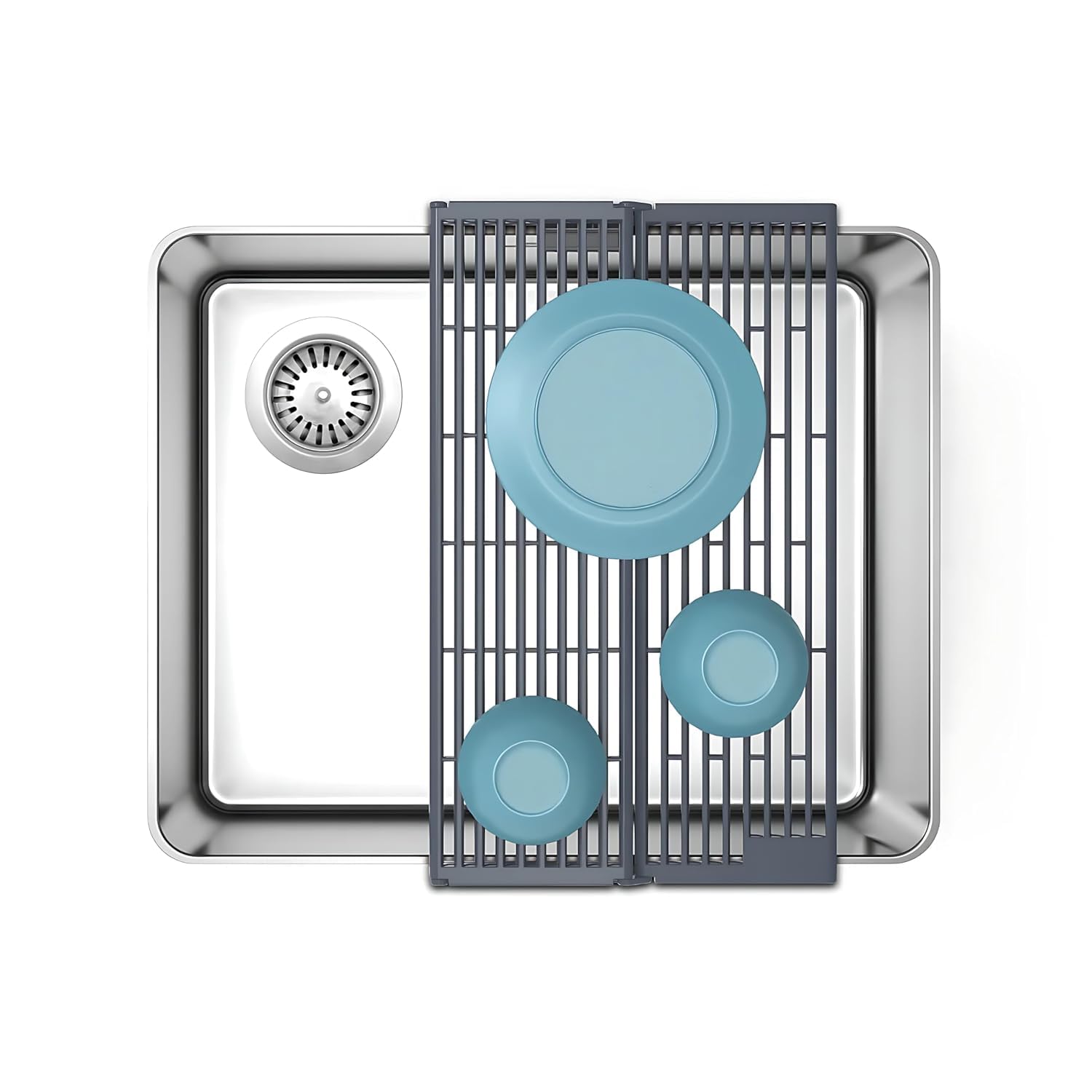 Cyrox Folding DishDrying Rack Tower With Silicone Tray, Small, Black, Approx, Tower, Includes Tray For Draining Small Items Suc