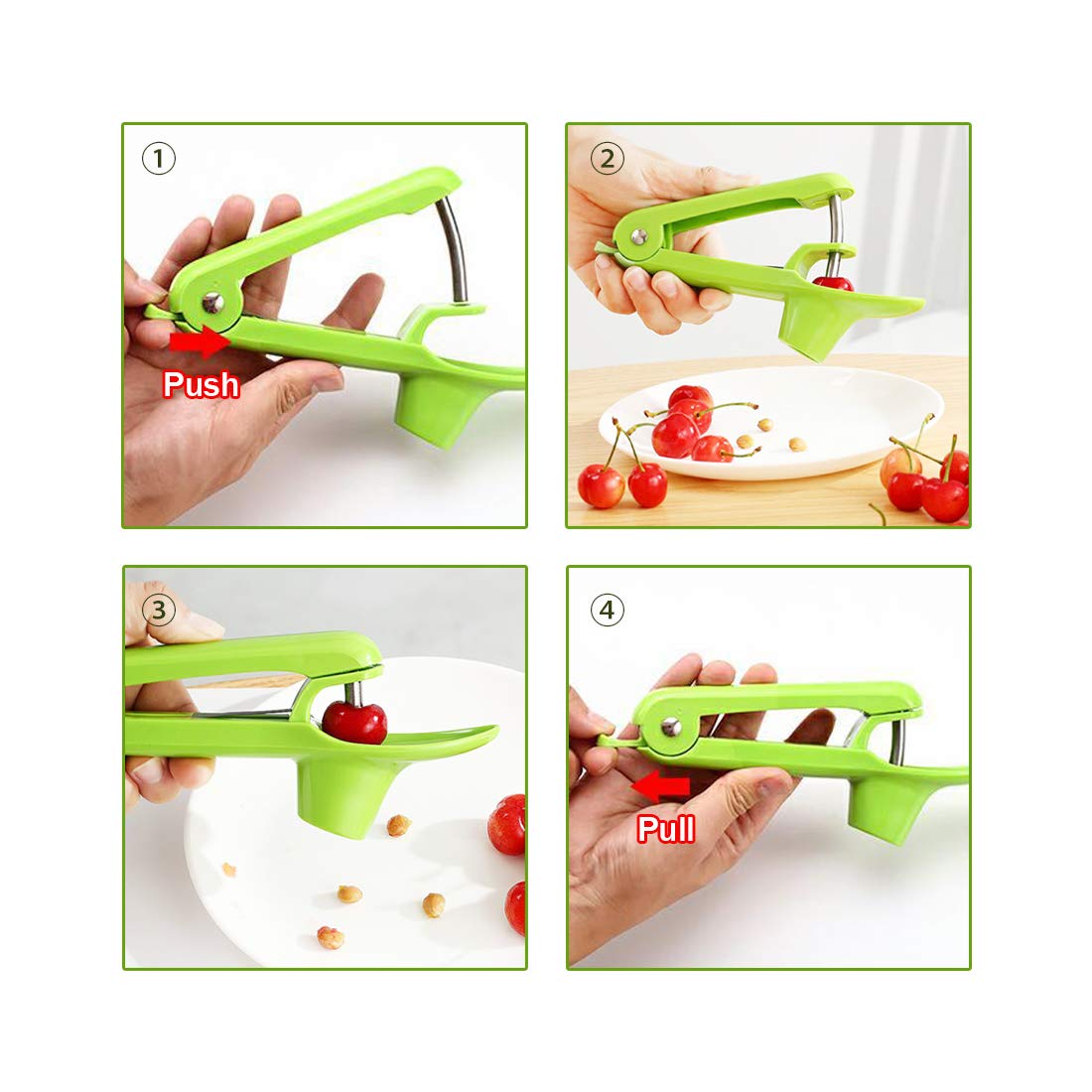 2 Pcs Cherry Pitter Tool Olives Pitter Device Cherry Stoner Core Seed Remover Fruits Corer For Kitchen Accessories Gadgets Tools