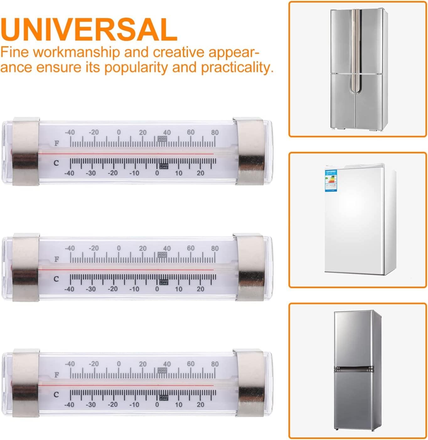 Gerusea 12 Pack Fridge Refrigerator Freezer Thermometer