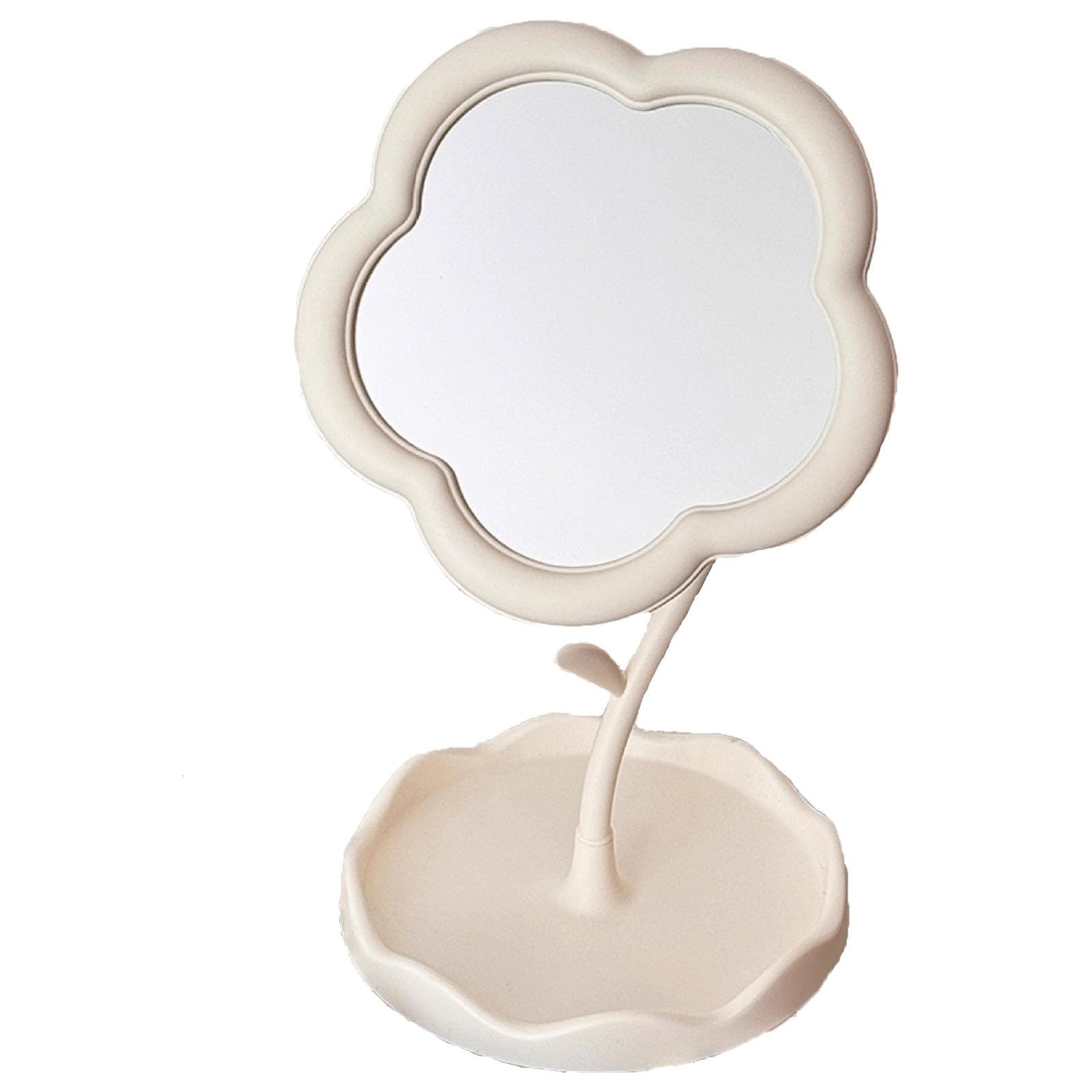 ZHU YU CHUN 1 PC Flower Makeup Mirror Girl Heart Desktop Desktop Makeup Mirror Womens Dresser Student Dormitory Portable Touch 