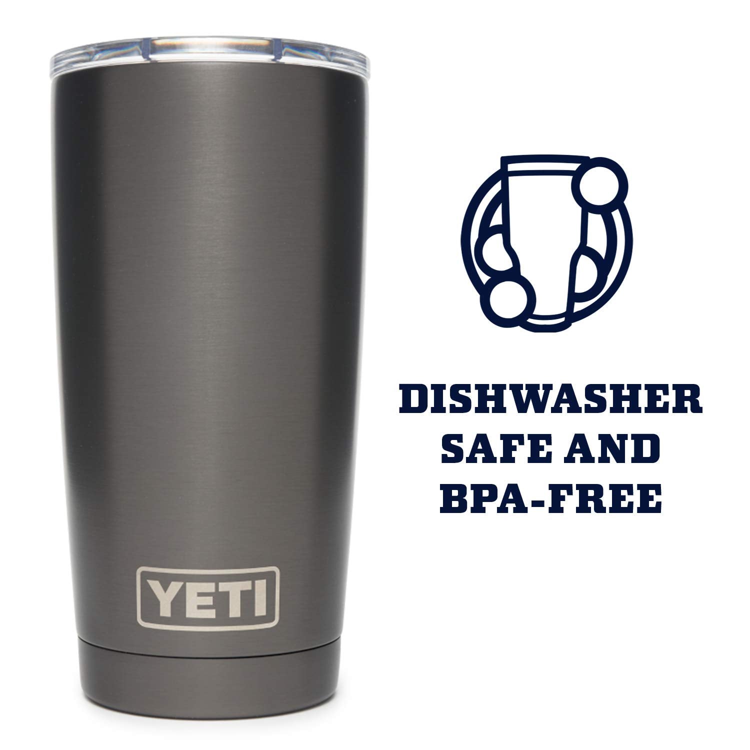 Yeti Rambler 20 Oz Tumbler Retired Color, Stainless Steel, Vacuum Insulated With Magslider Lid, Graphite