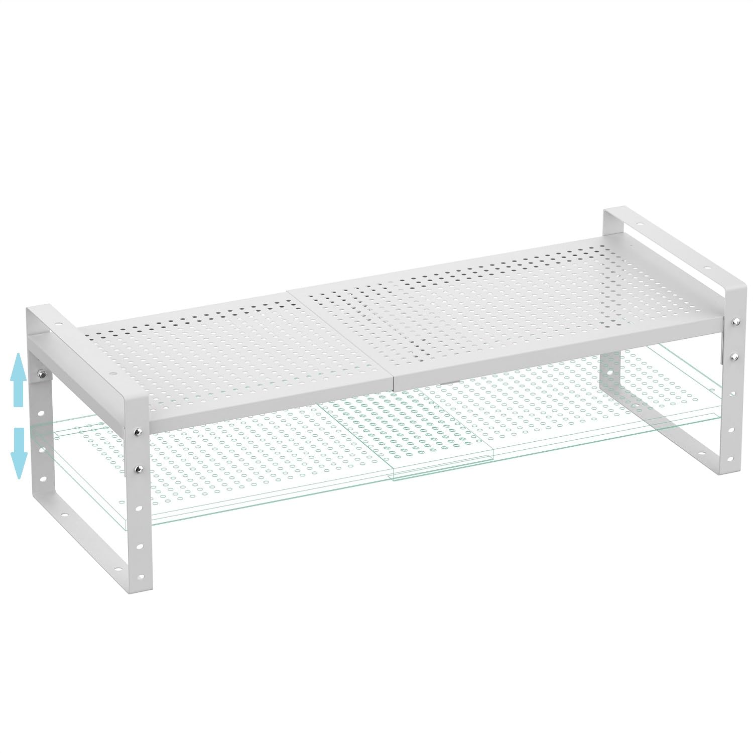 Wobmmi Expandable Shoe Rack Stackable Metal Pantry Storage Shelves Stand Adjustable Height Cabinet Shelf Organizer Racks Spice S