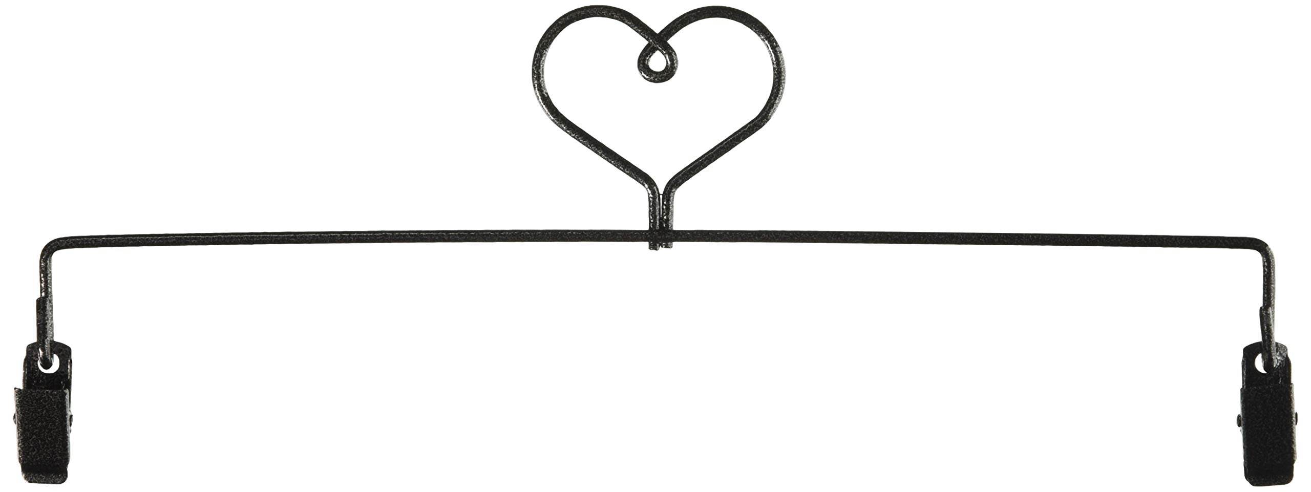 Ackfeld Manufacturing 12In Heart Clip Holder Hanger, Charcoal, 0.3X15X8.5 Inch