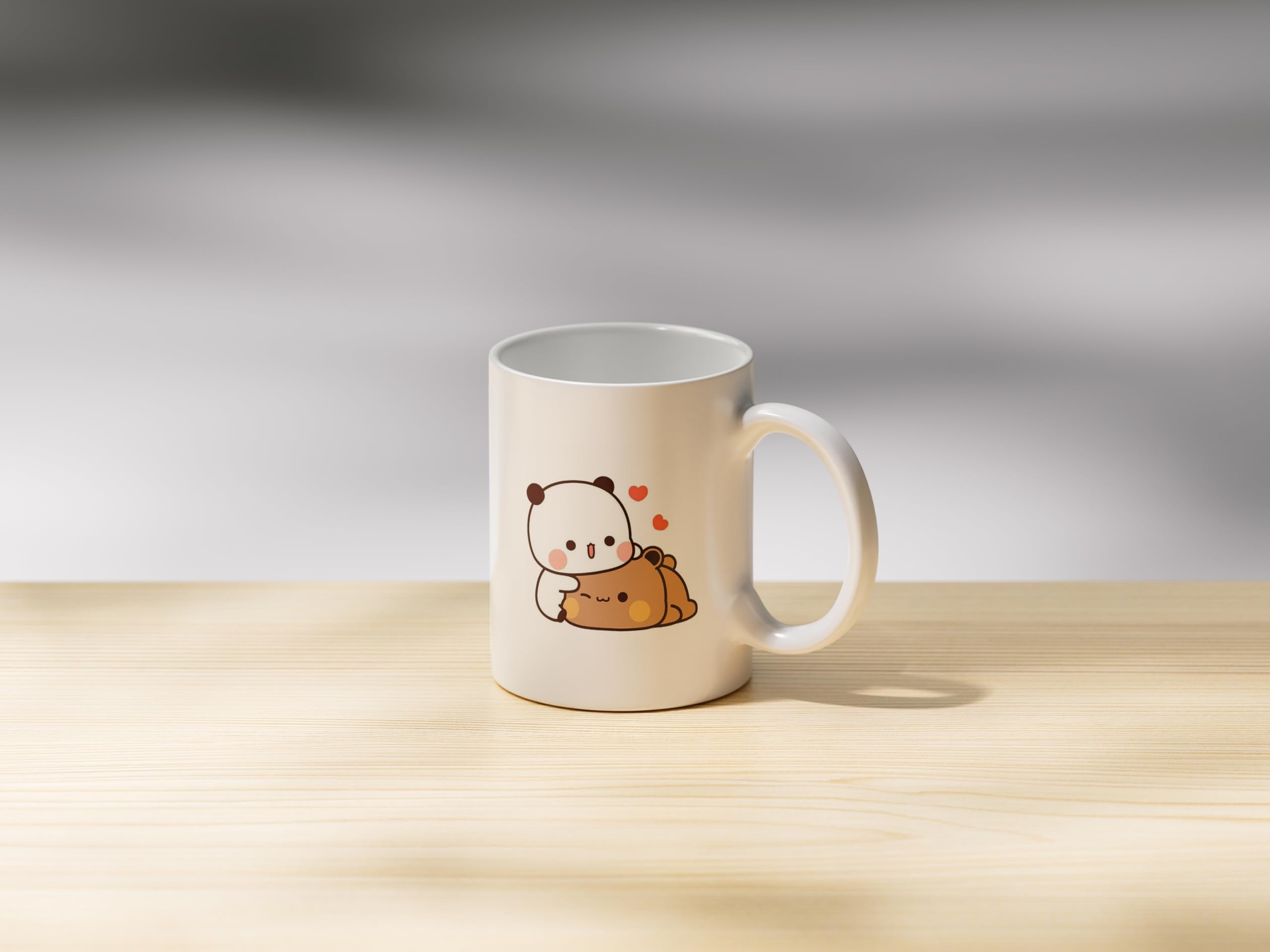 Clapcart Designer Printed Coffee Mug/Cup - White Ceramic Mug (Lazy Taddy Design Print), 360 Ml