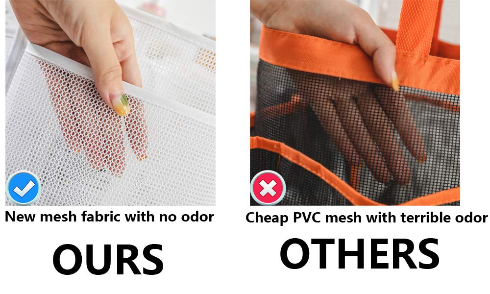 Alyer Mesh Shower Caddy Basket,Large Shower Bag Tote,Hanging Bath Toiletry Organizer With 1 Big Separated Inner Compartment And