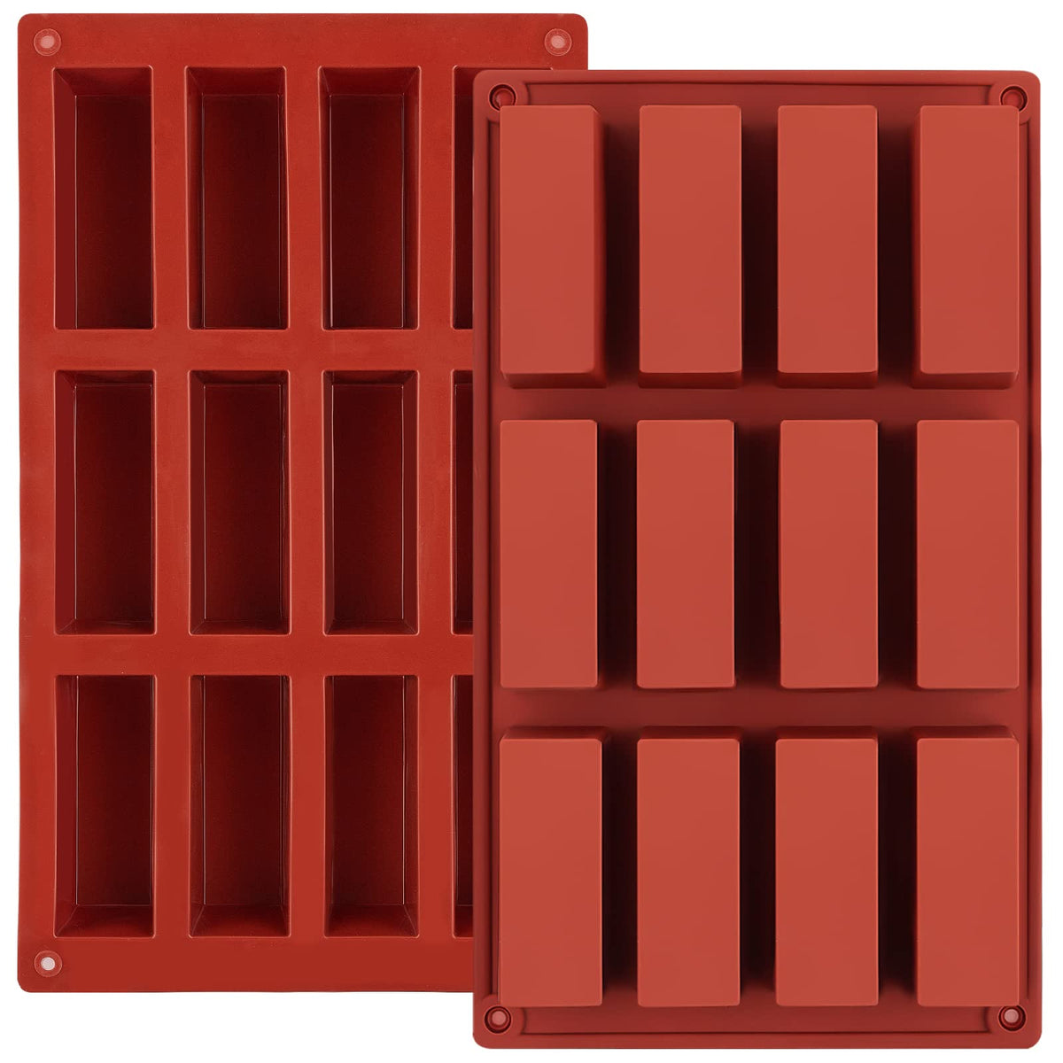 Joersh 2Pcs Granola Bar Mold, Rectangle Silicone Candy Molds For Baking Energy Bars Chocolate Bar Mold/Protein Bars/Ganache/Brow