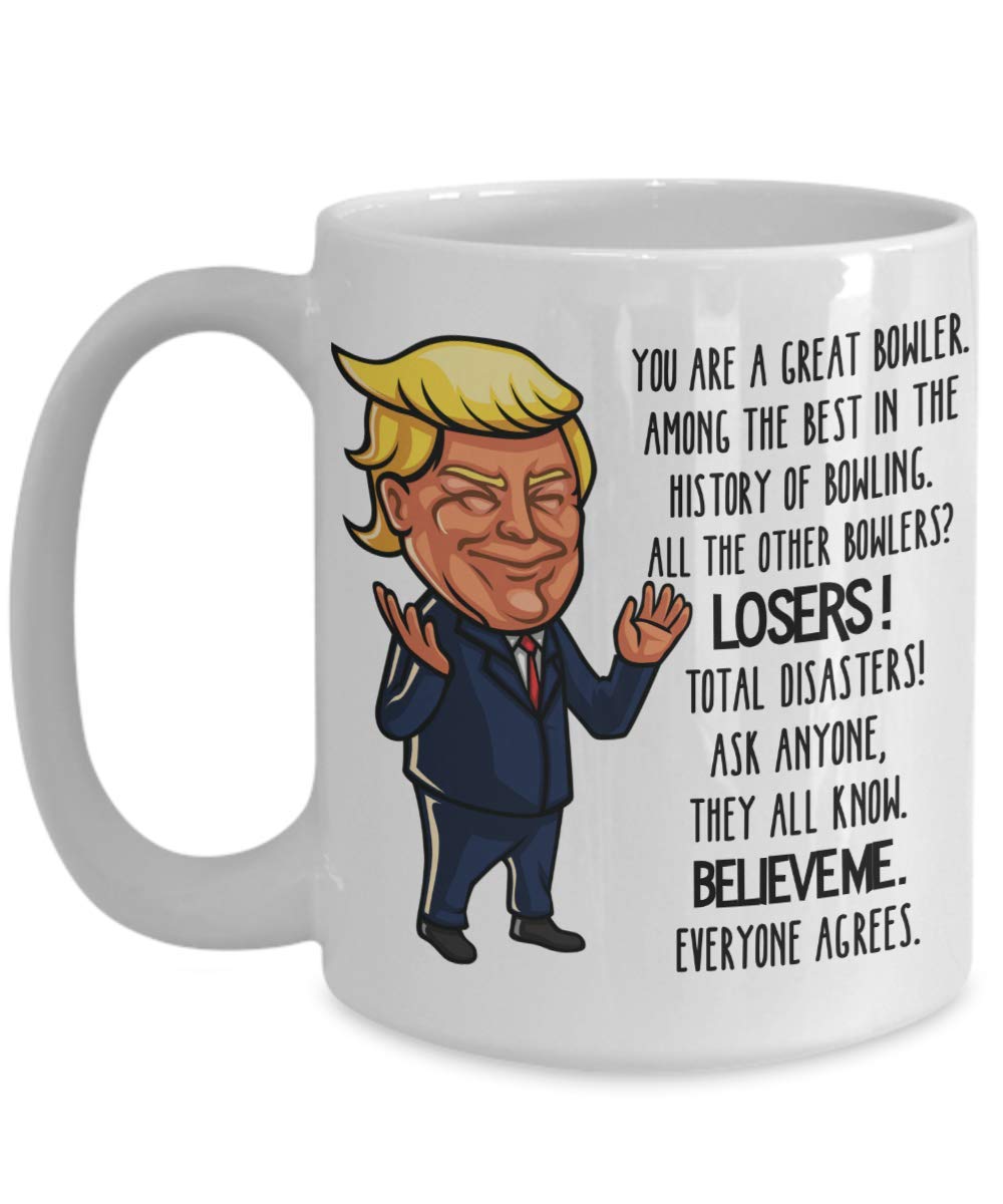 Trump Bowler Mug For Bowling Lovers Funny Coffee Comment Tea Cup Gag Gifts For Men And Women