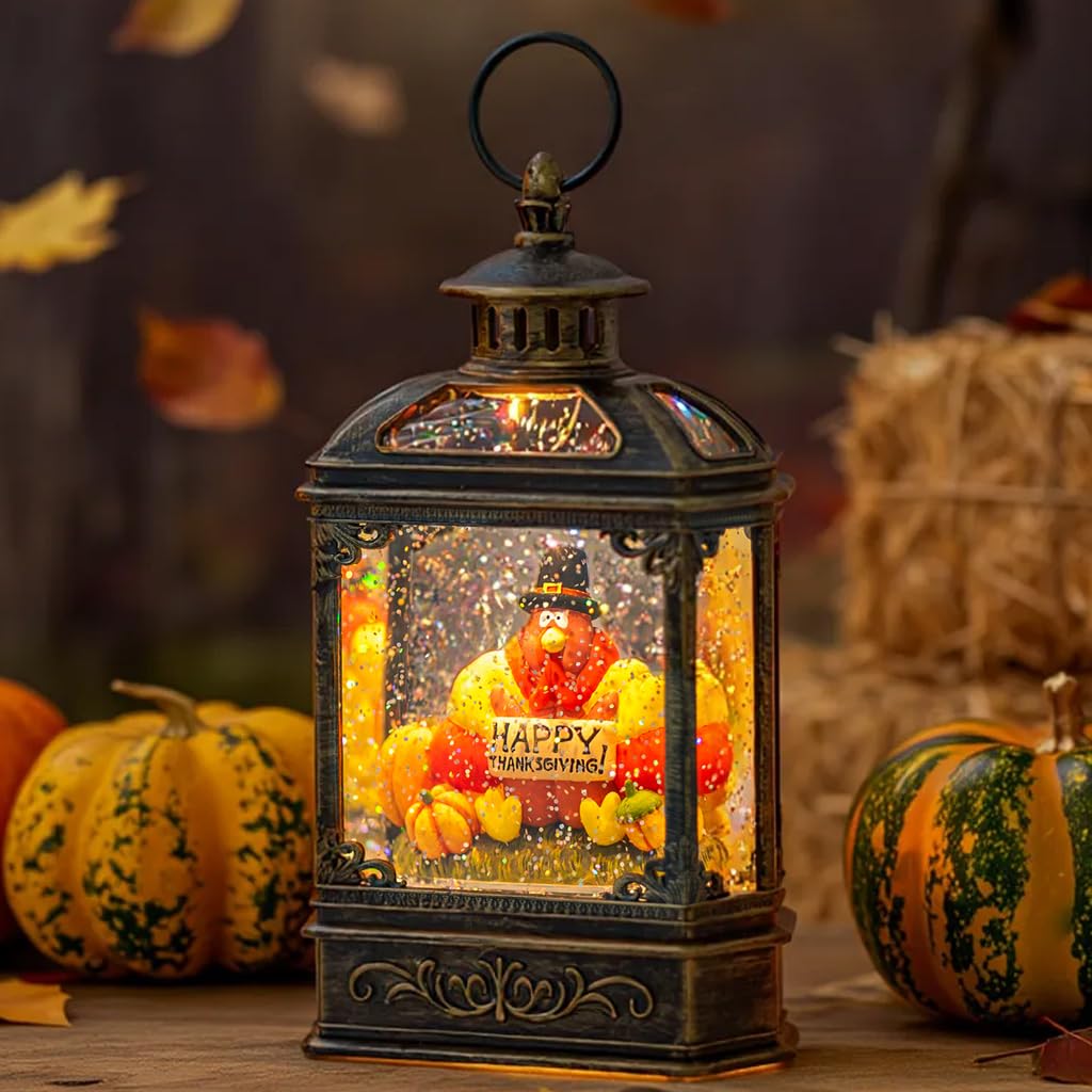 Fall Snow Globe Lantern