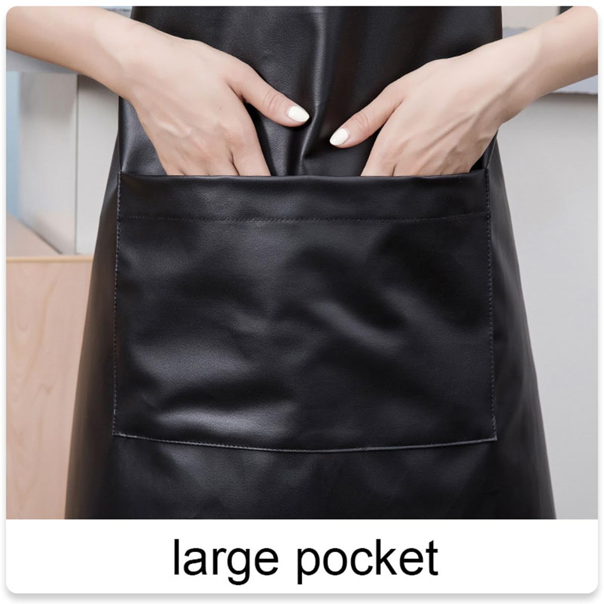 Gembityful Waterproof Apron 2 Pack Large Pocket Pu Material Waterproof Oil-Proof And Dust-Proof Apron Black And Red
