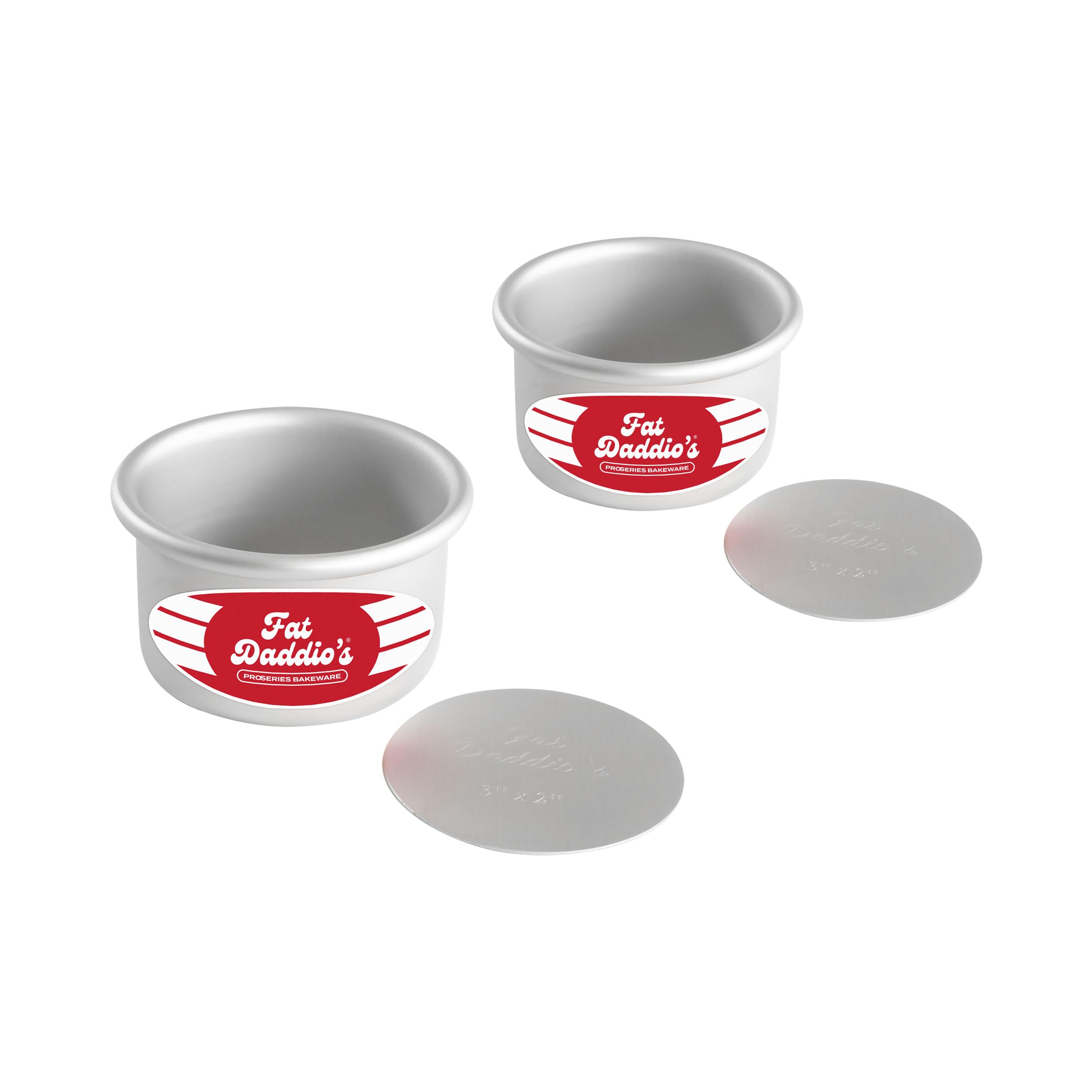 Fat Daddio'S Pcc-32Set Anodized Aluminum Round Cheesecake Pan With Removable Bottom, 3 X 2 Inch, Set Of 2
