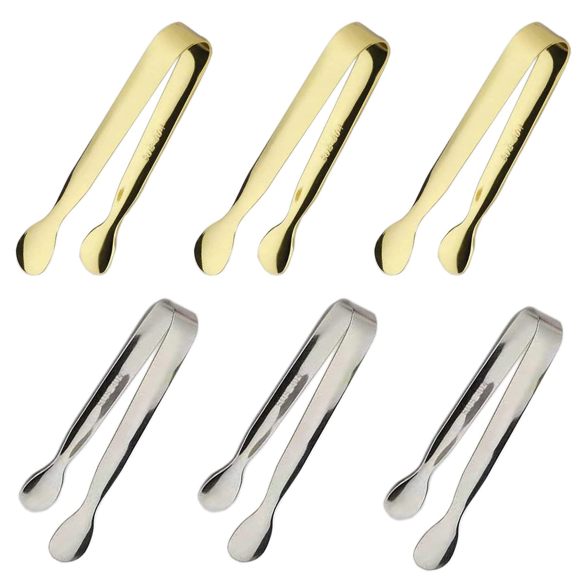 6Pcs Ice Tongs Mini Sugar Tongs 4.25Inch Tongs For Serving Food Small Serving Tongs, Kitchen Tongs For Appetizers,Tea Party, Cof