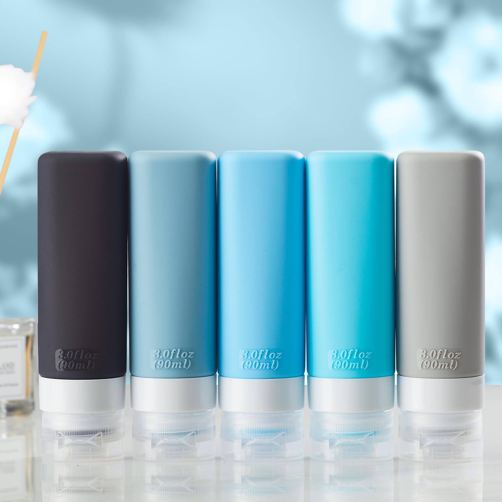 INSFIT Travel Bottles for Toiletries  TSA Approved 3oz Travel Size Containers  BPA Free Leak Proof Squeezable Silicone Tubes for Shampoo Conditioner Lotion Soap with Labels